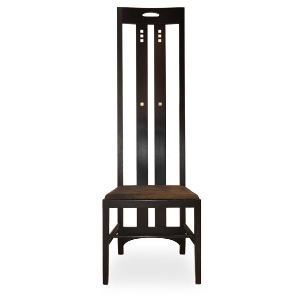 Charles Rennie Mackintosh per Cassina - Mackintosh chair in black ebonized wood with high backrest