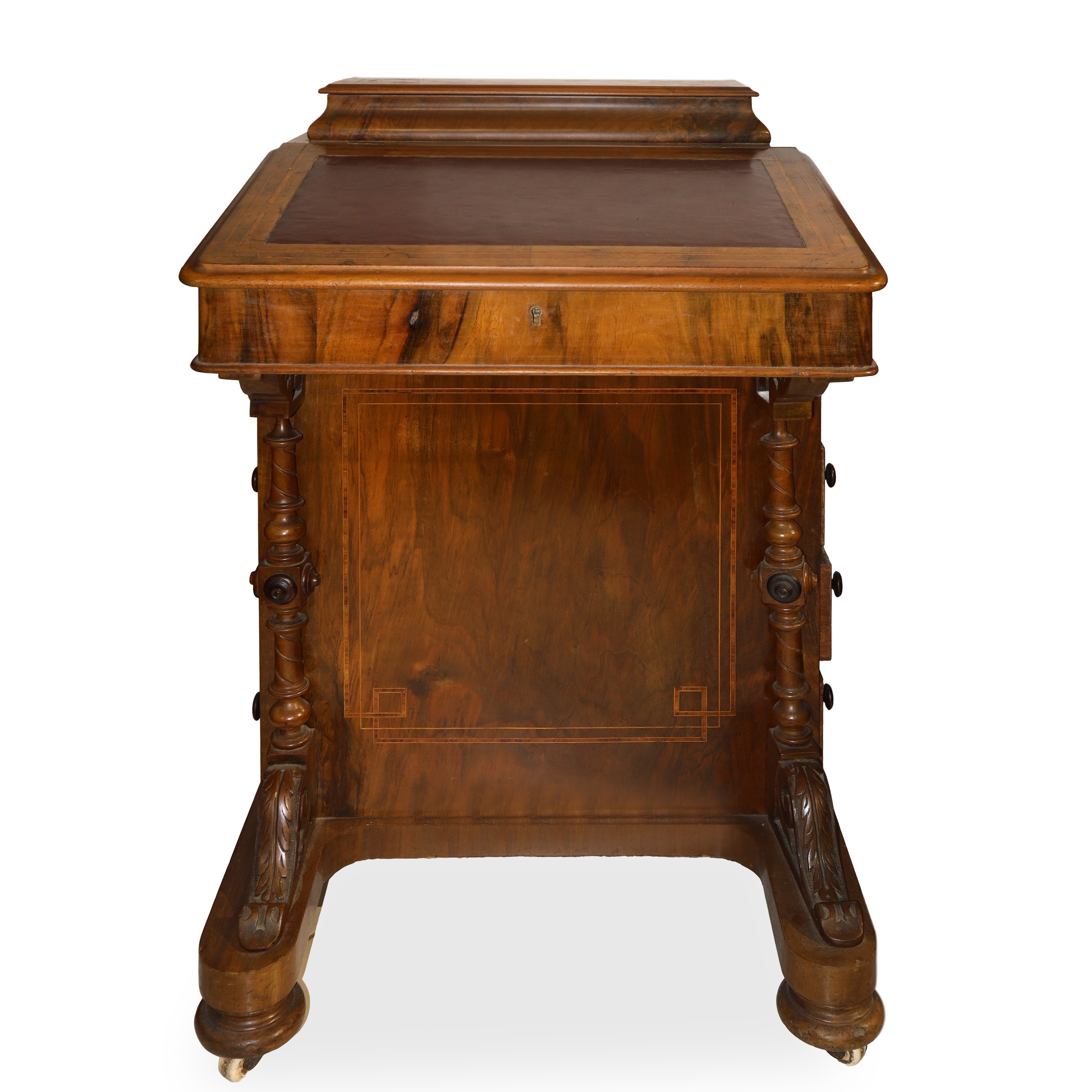 Piccola Scrivania Davenport in Legno di Noce