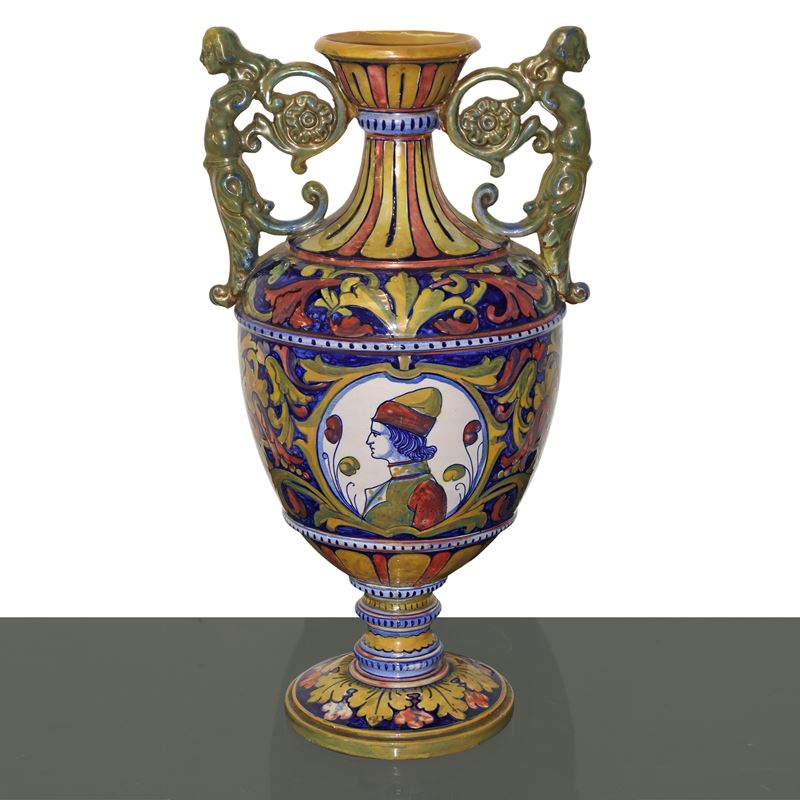 Robbia Gualdo Tadino - Anfora in Maiolica a Lustro
