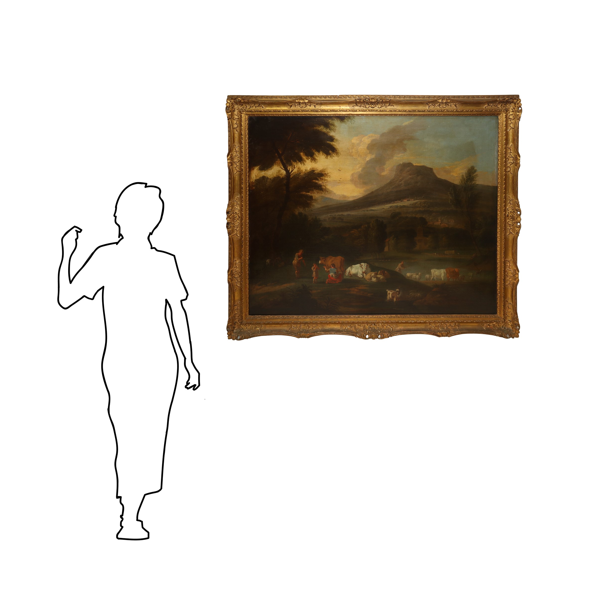 Paesaggio italiano con pastori