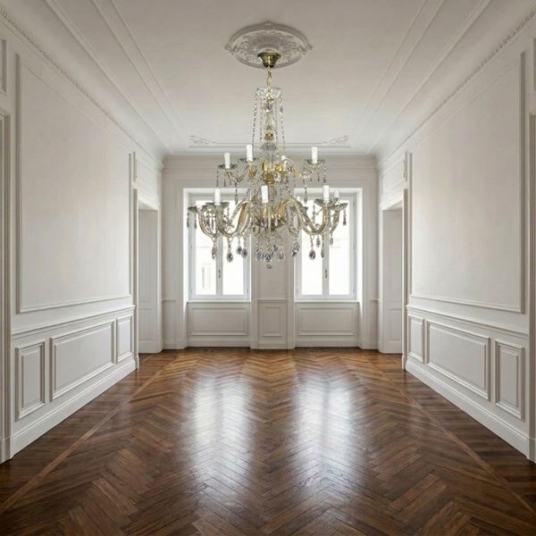 Clear glass chandelier with sparkles