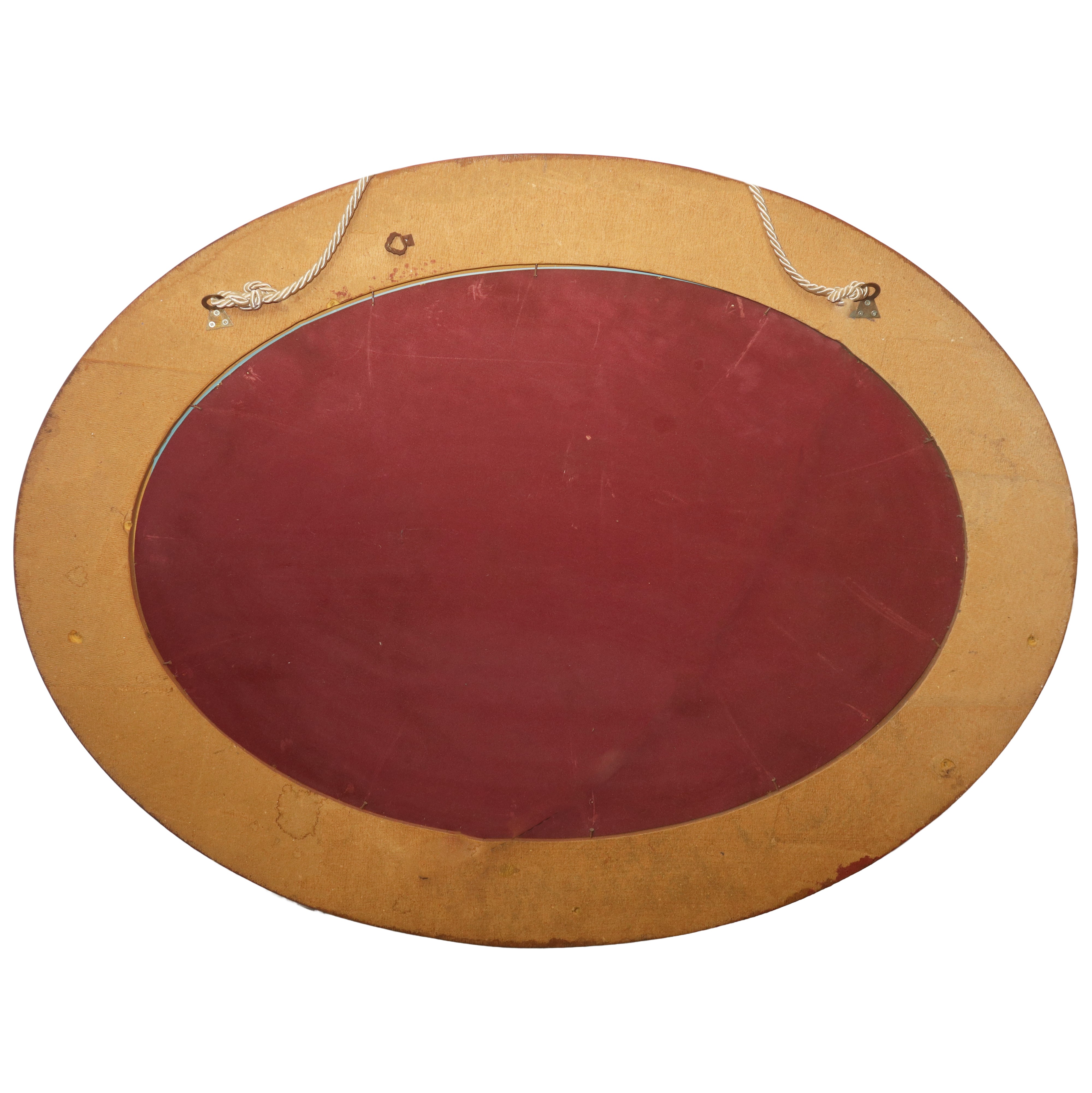 Specchiera ovale con cornice dorata, h 70x90 cm
