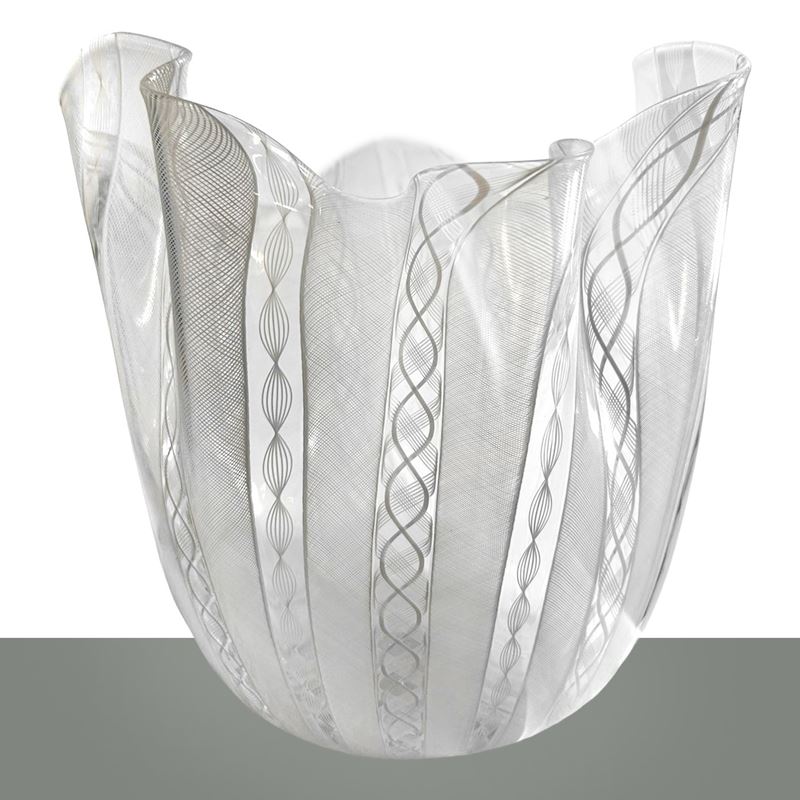 Vaso Fazzoletto in vetro di Murano, Fulvio Bianconi per Venini