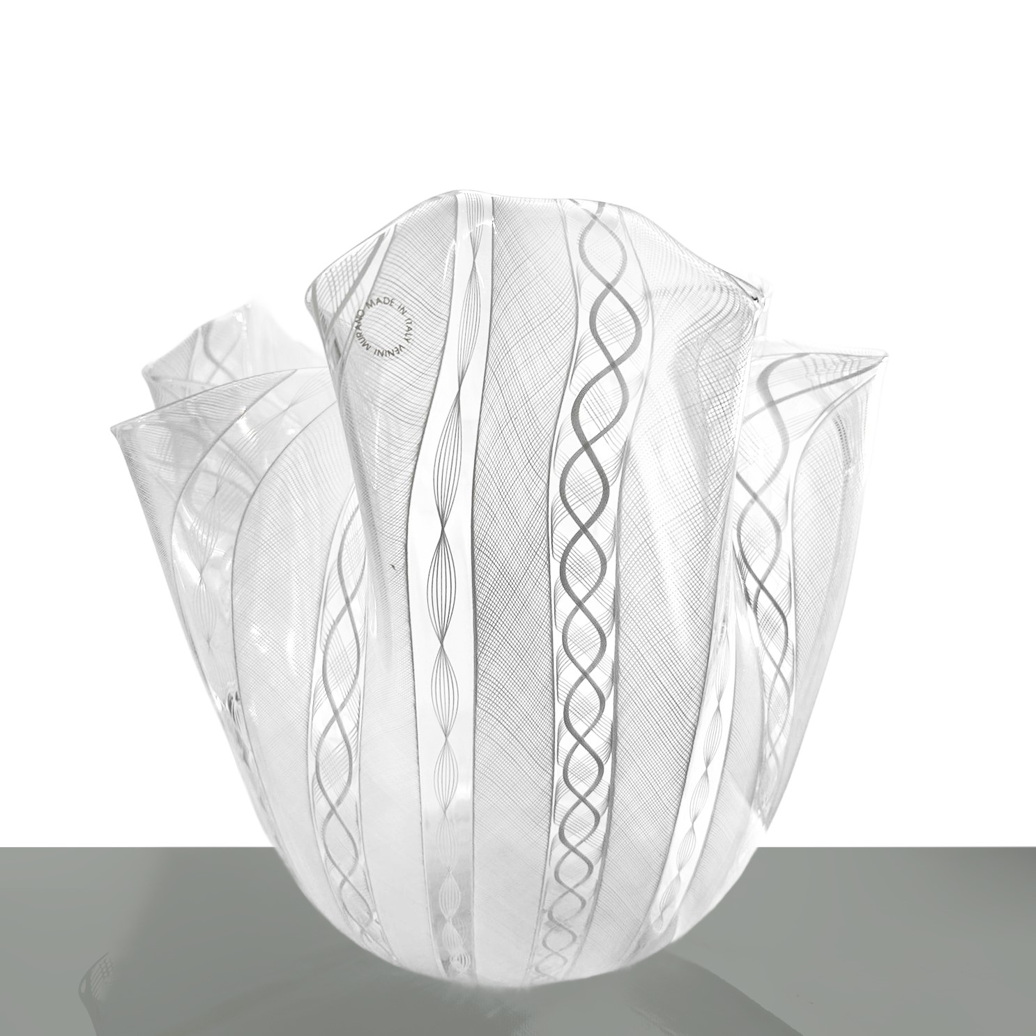 Vaso Fazzoletto in vetro di Murano, Fulvio Bianconi per Venini