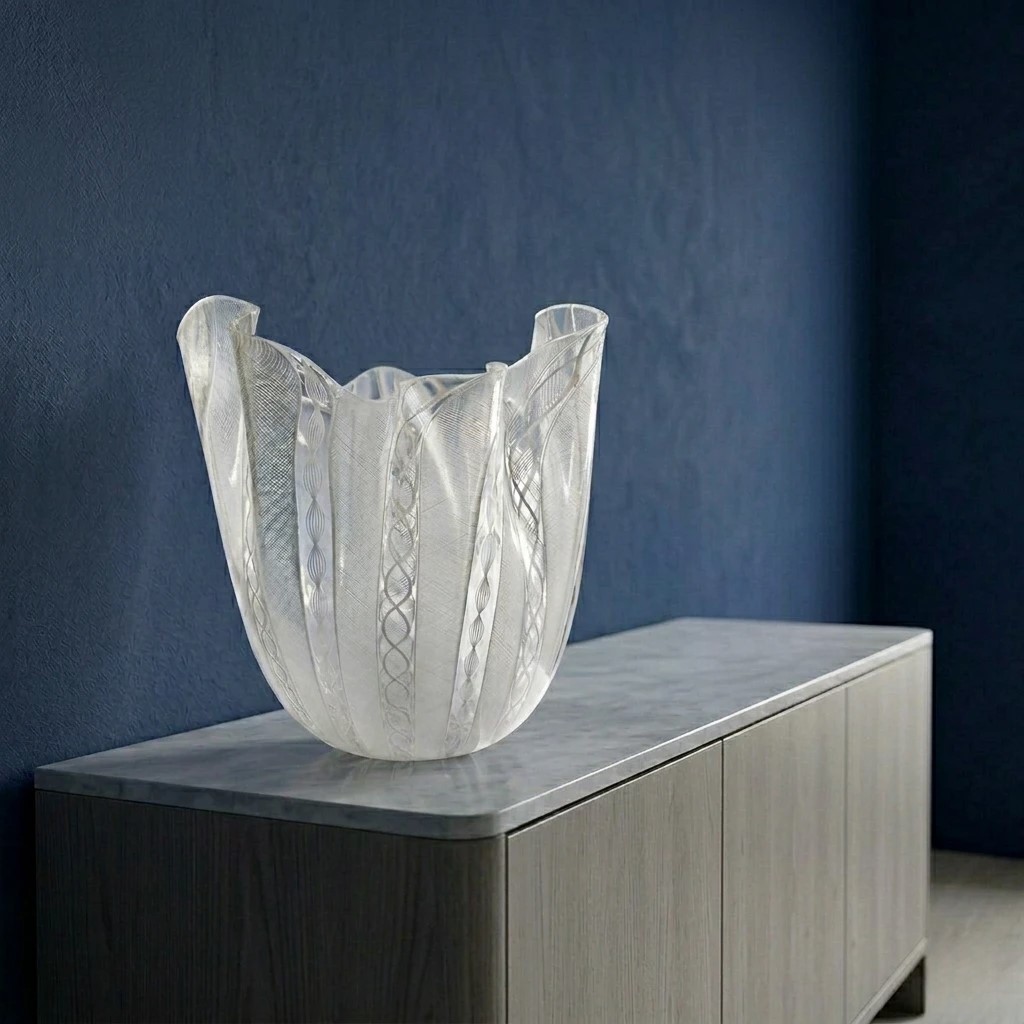 Vaso Fazzoletto in vetro di Murano, Fulvio Bianconi per Venini
