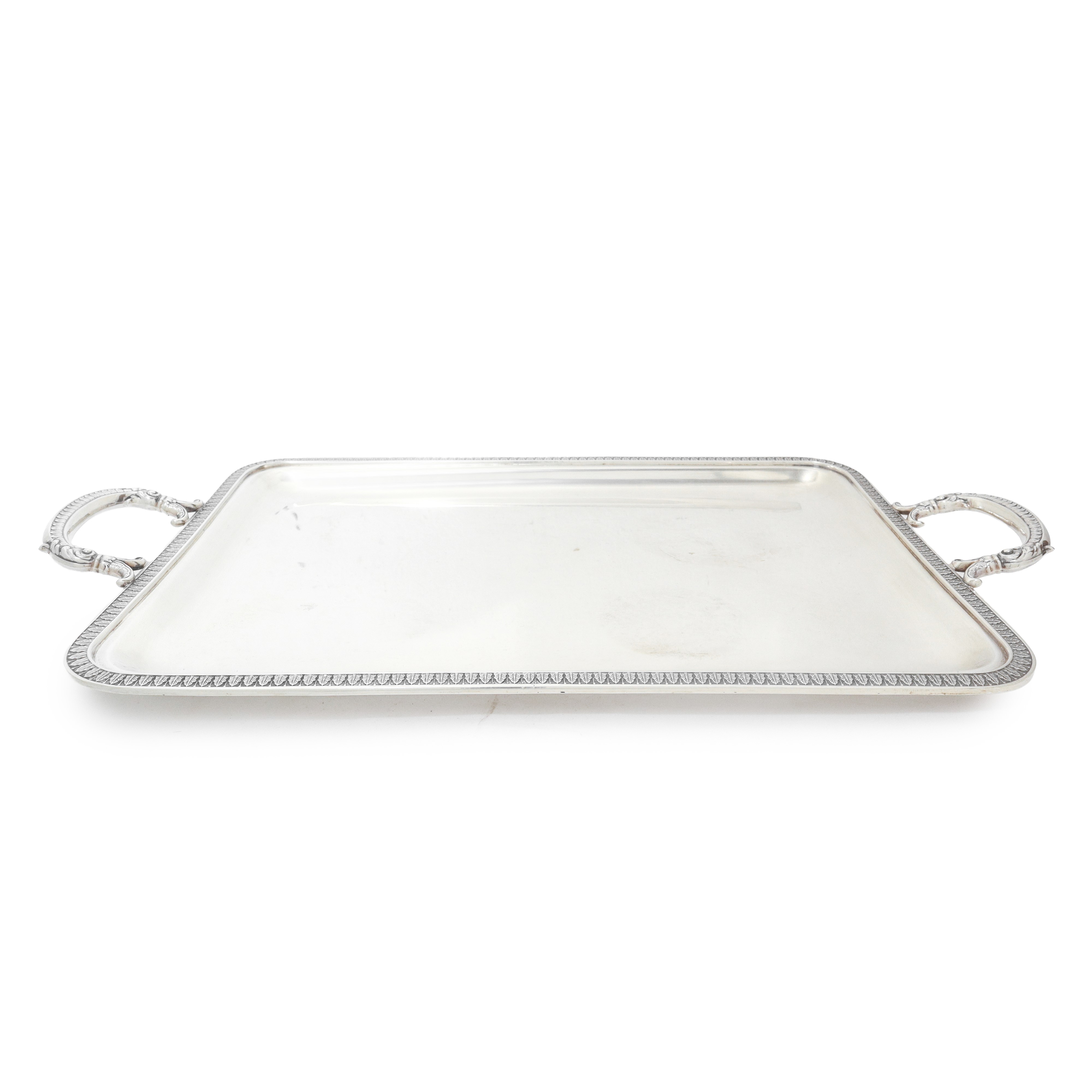 Servizio da tè e caffè in argento 800 stile impero con vassoio