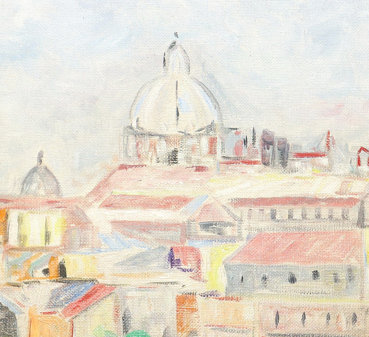 Veduta di paese con cupola