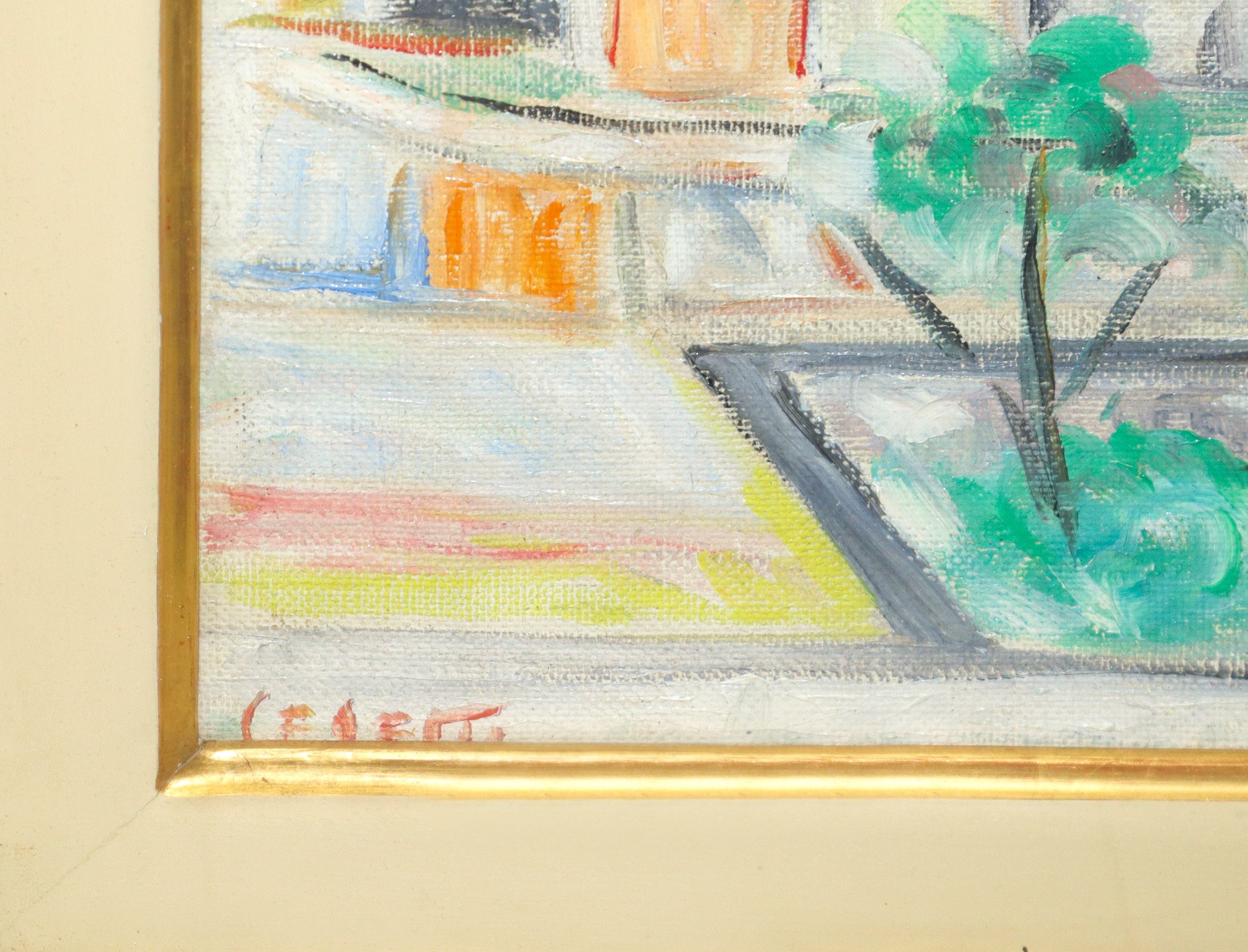 Veduta di paese con cupola