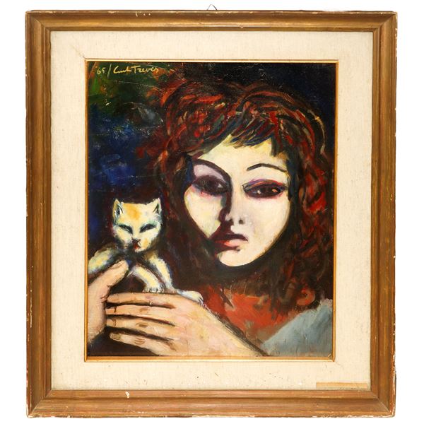 Carlo Treves - Woman with cat