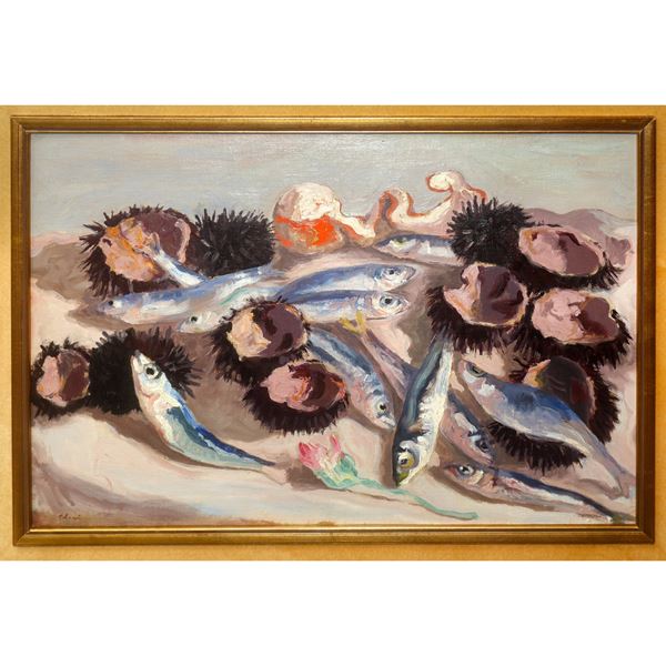 Still life with fish and seafood