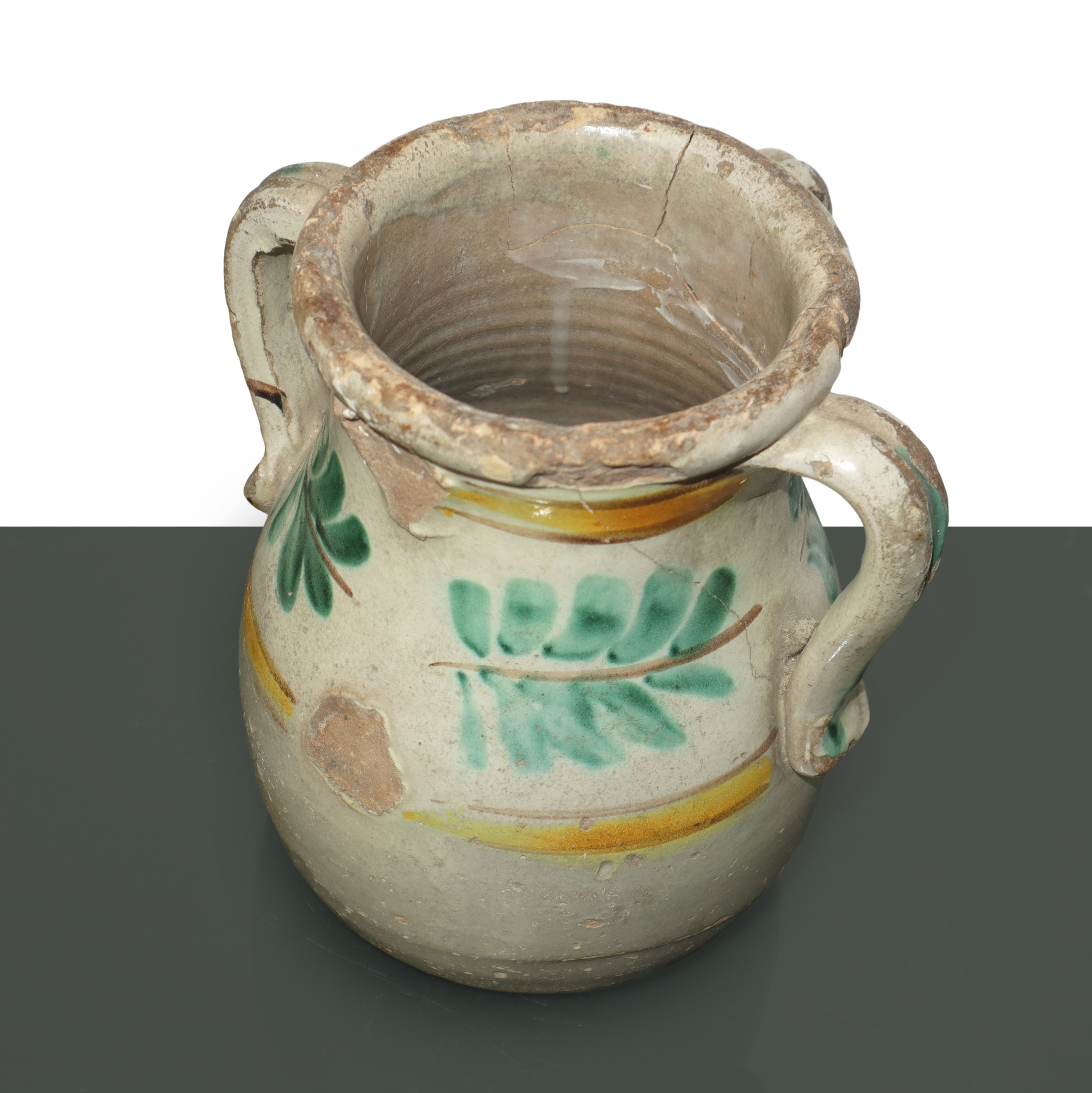 Vaso in maiolica di Caltagirone dipinto policromo