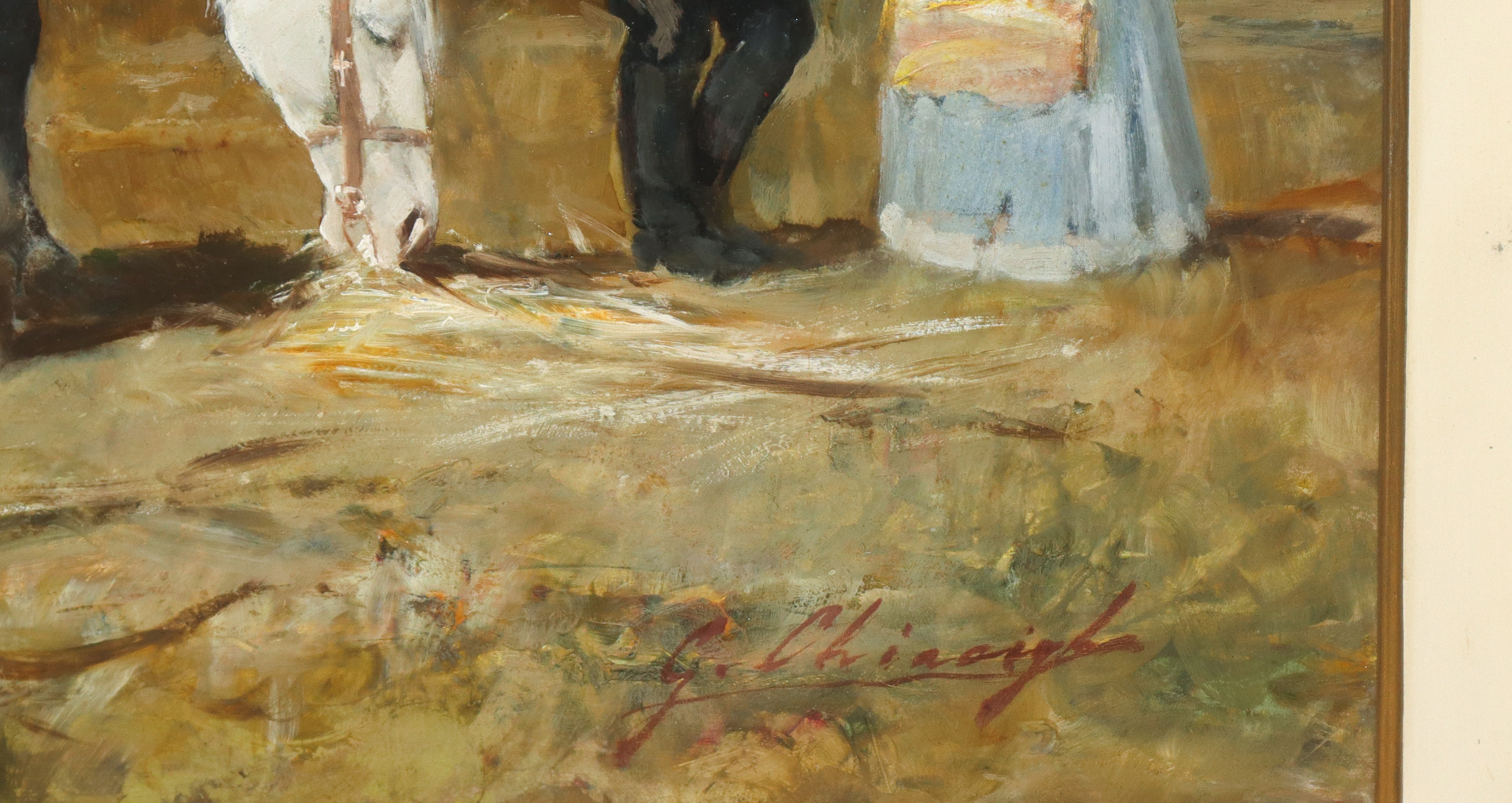 Paesaggio con cavalli e personaggi