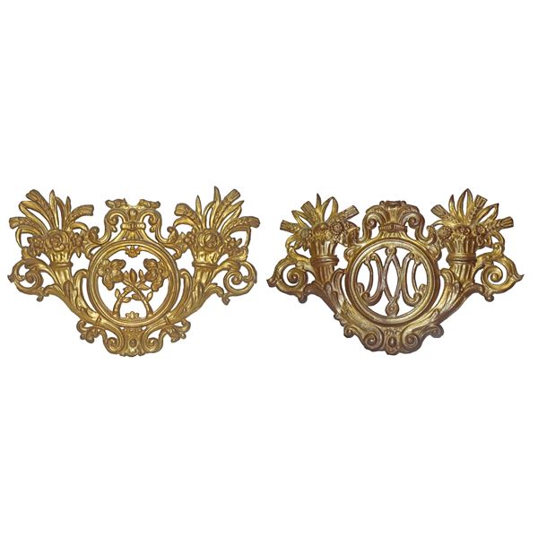 Pair of friezes, gilded with mercury