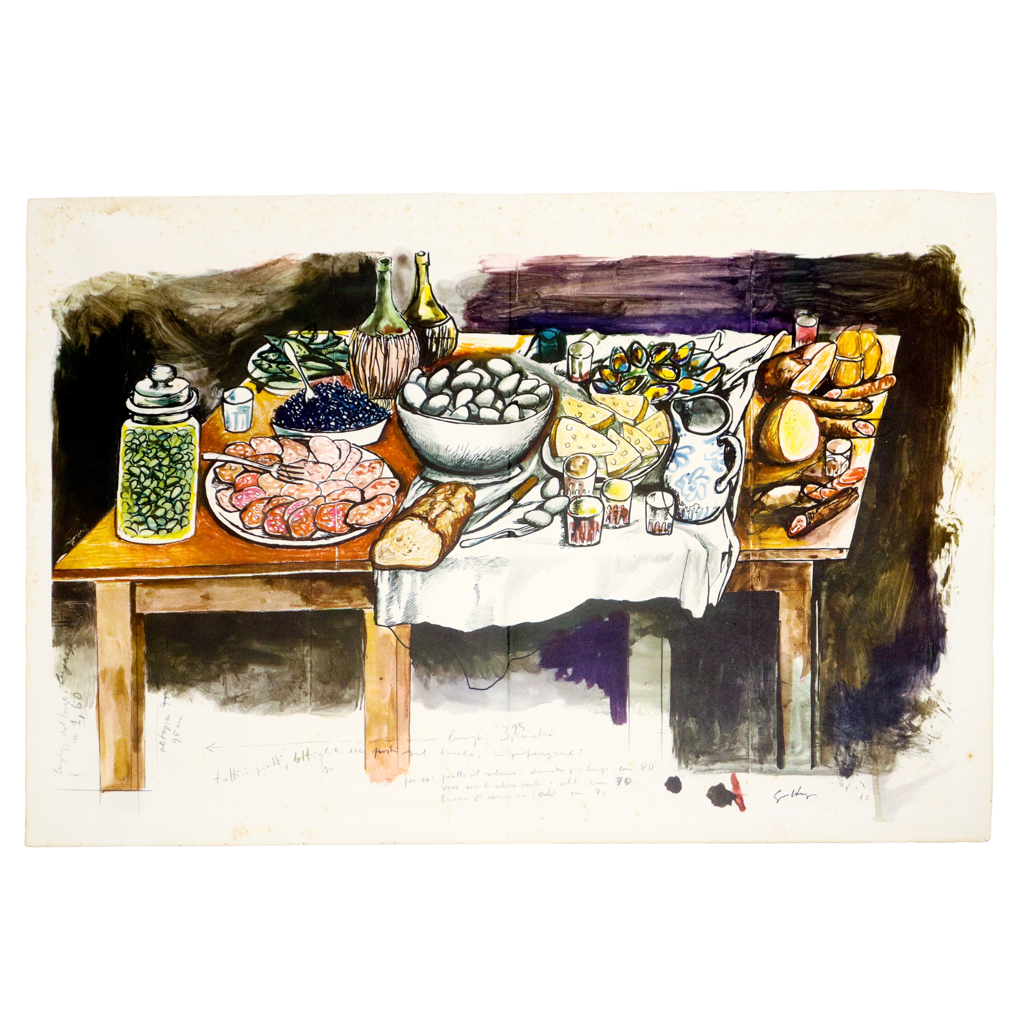 Renato Guttuso - Scene e Costumi per "il Contratto" di Eduardo De Filippo",