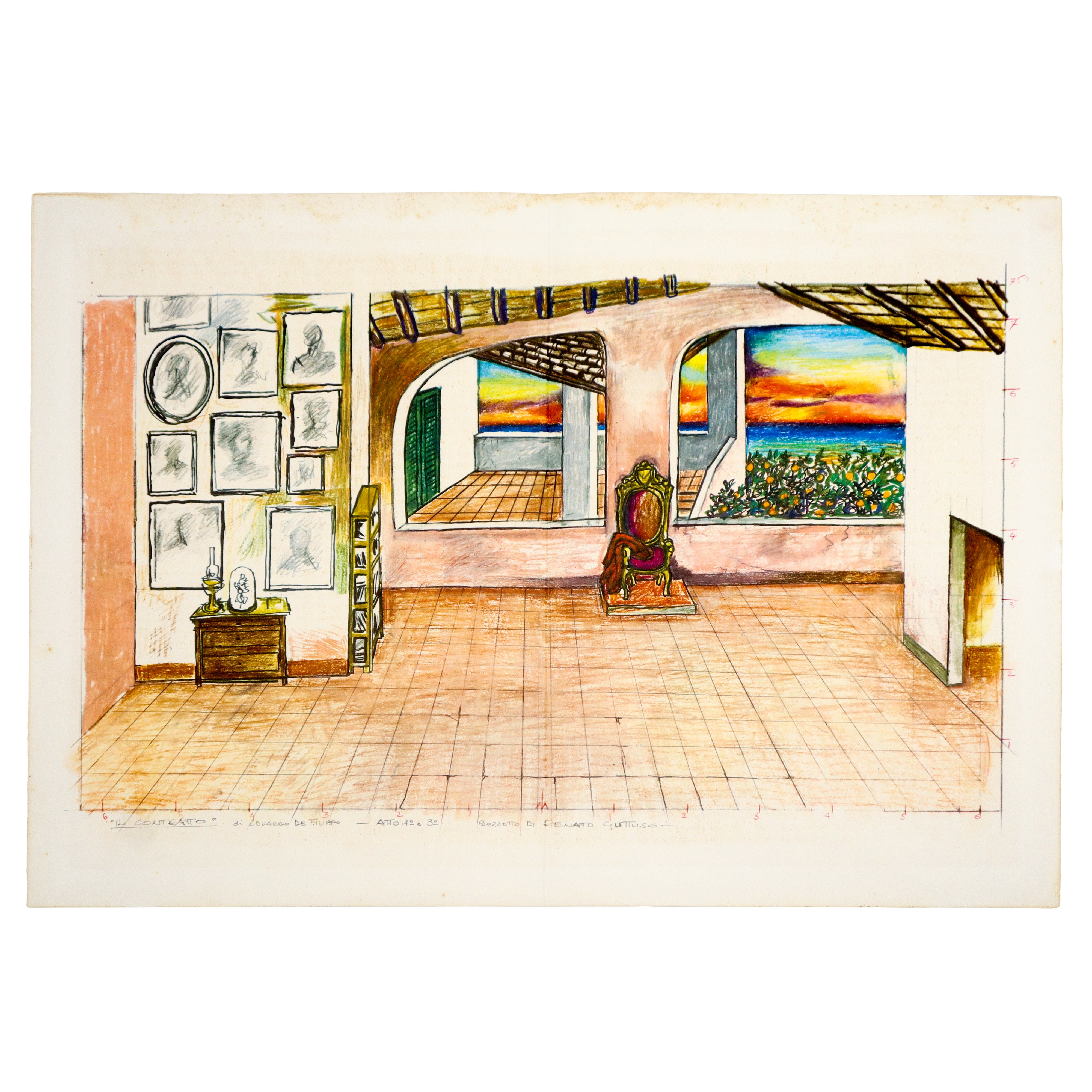 Renato Guttuso - Scene e Costumi per "il Contratto" di Eduardo De Filippo",