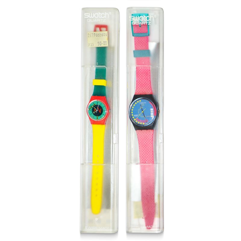 Swatch Swiss - Gruppo di due orologi da polso (Radar LR106 e Bike Dance Traffic Jam)