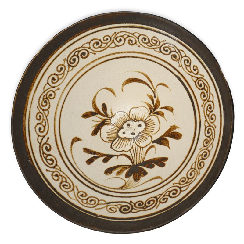 Ciotola in Terracotta con Decorazioni Fitomorfe