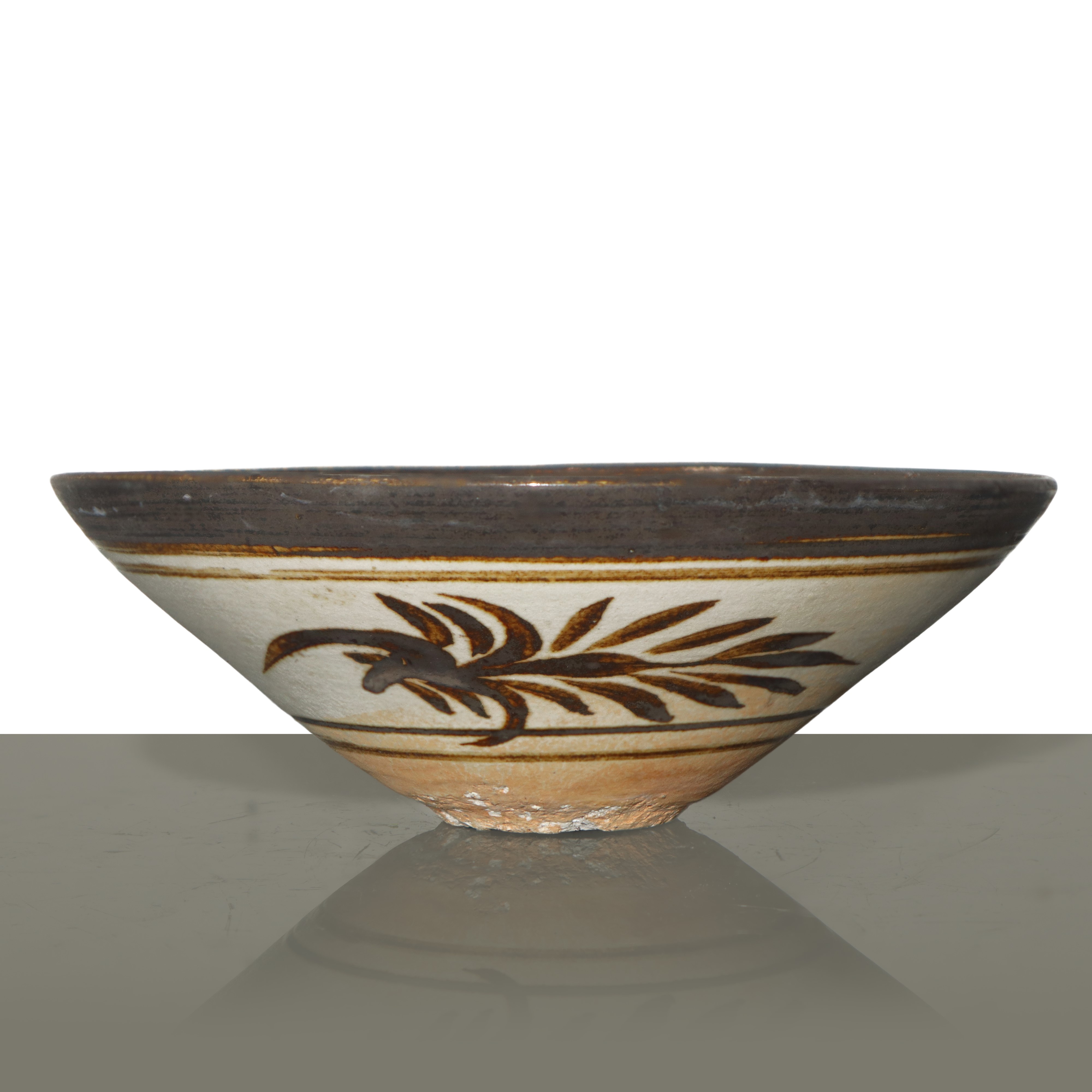 Ciotola in Terracotta con Decorazioni Fitomorfe