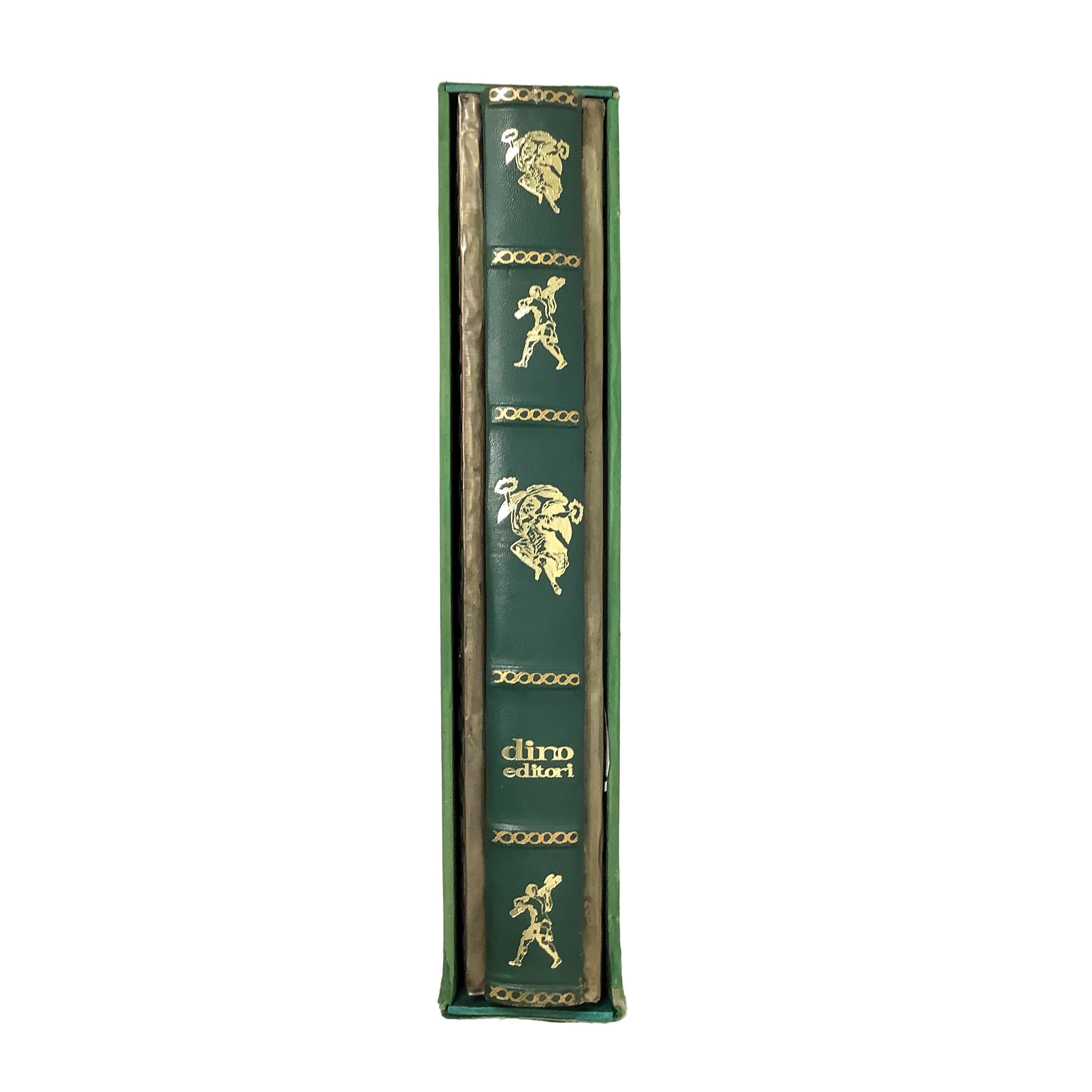 Dino Editori, Mussolini — libro con placca in metallo in custodia tessile verde