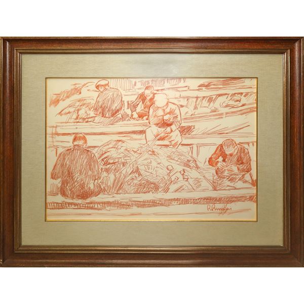 Roberto Rimini - Fishermen mending their nets