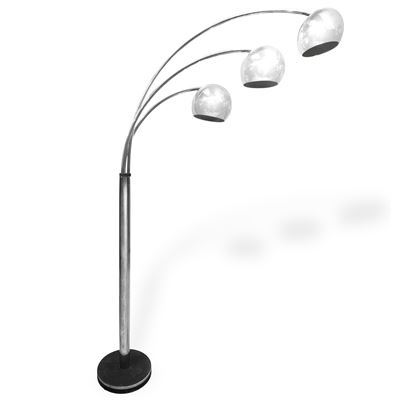 Lampada da terra ad arco con tre luci, XX secolo