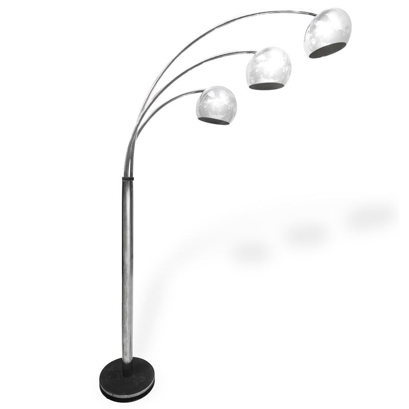 Lampada da terra ad arco con tre luci, XX secolo