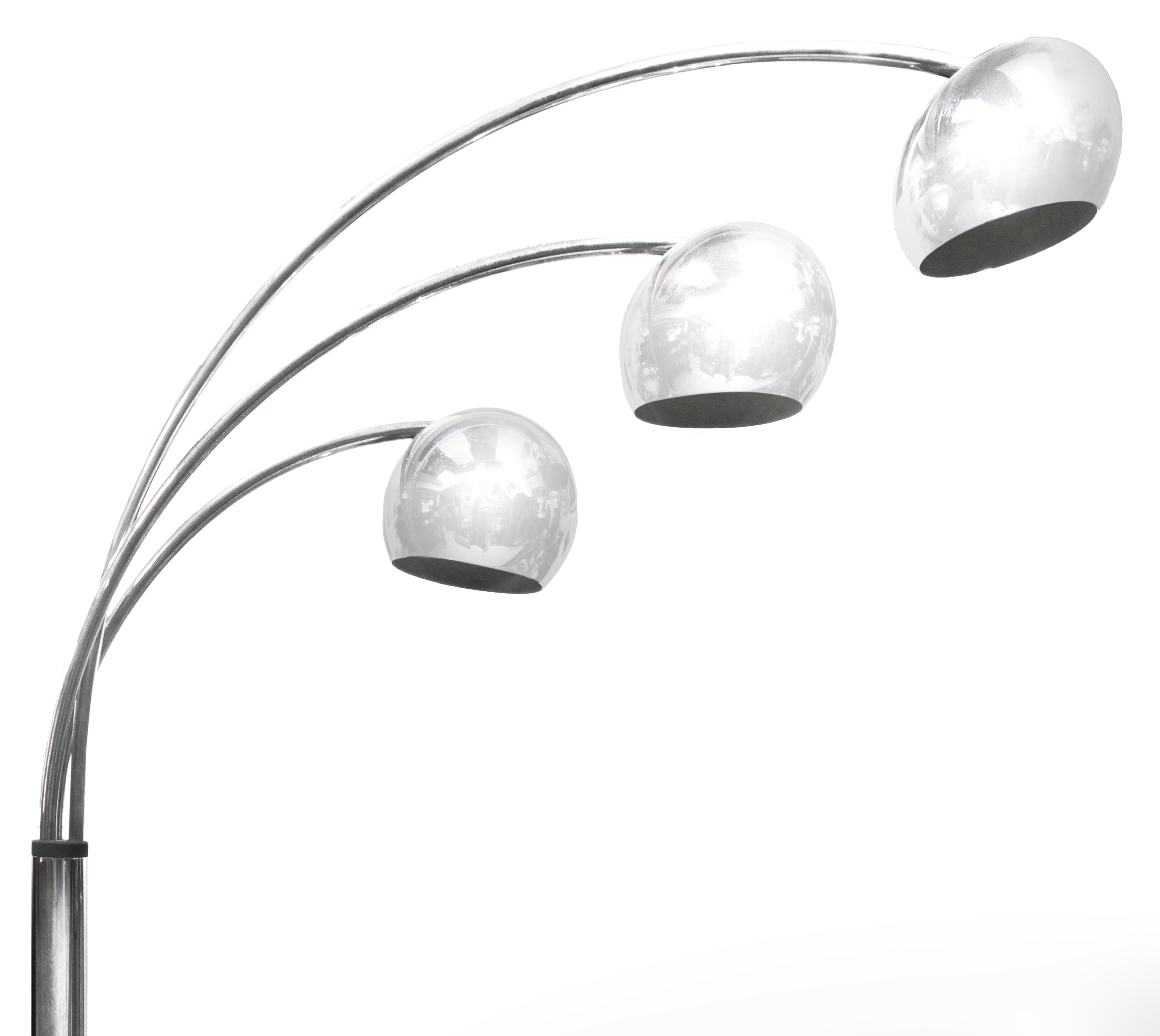Lampada da terra ad arco con tre luci, XX secolo