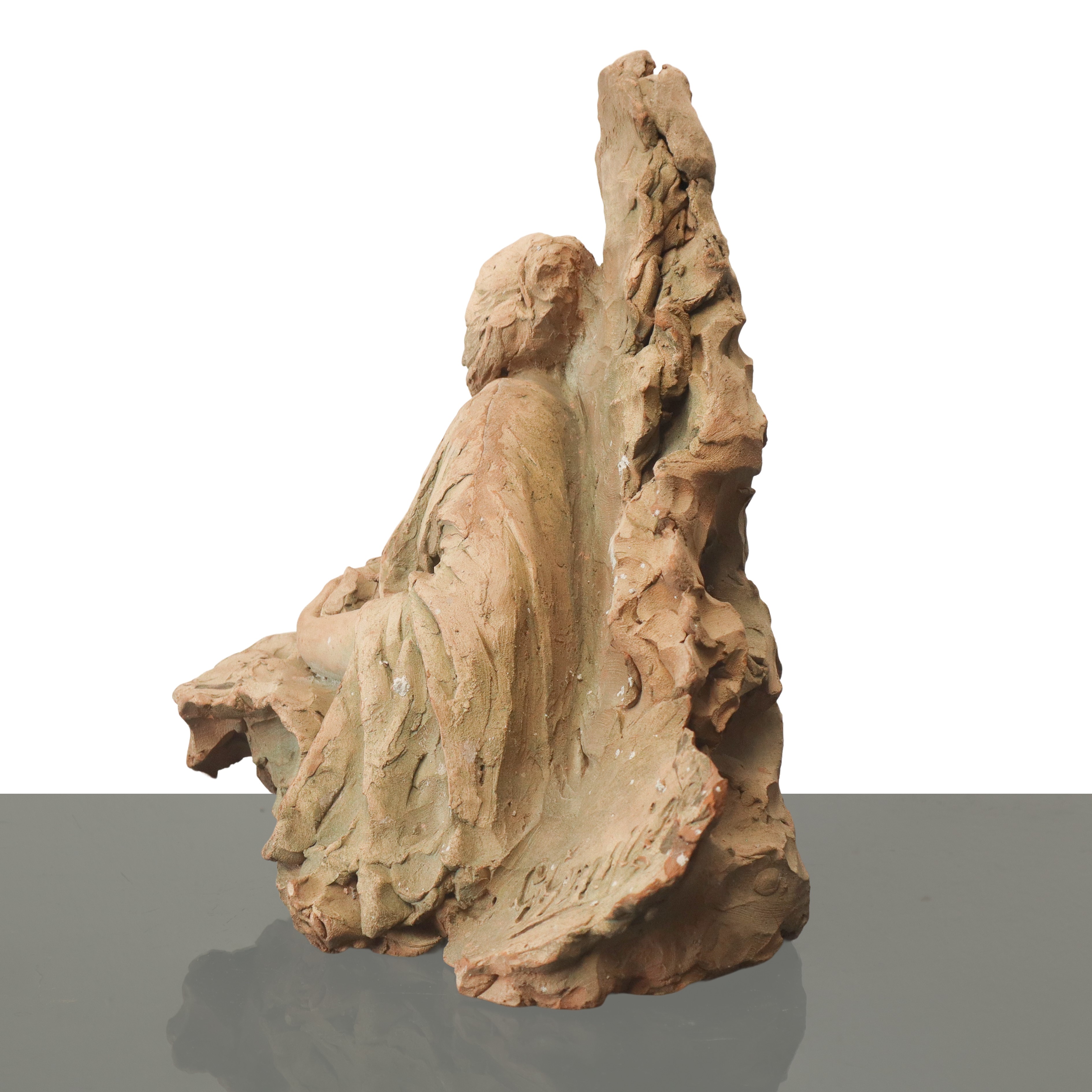 Maternità "In dolce atto di amore", scultura in terracotta