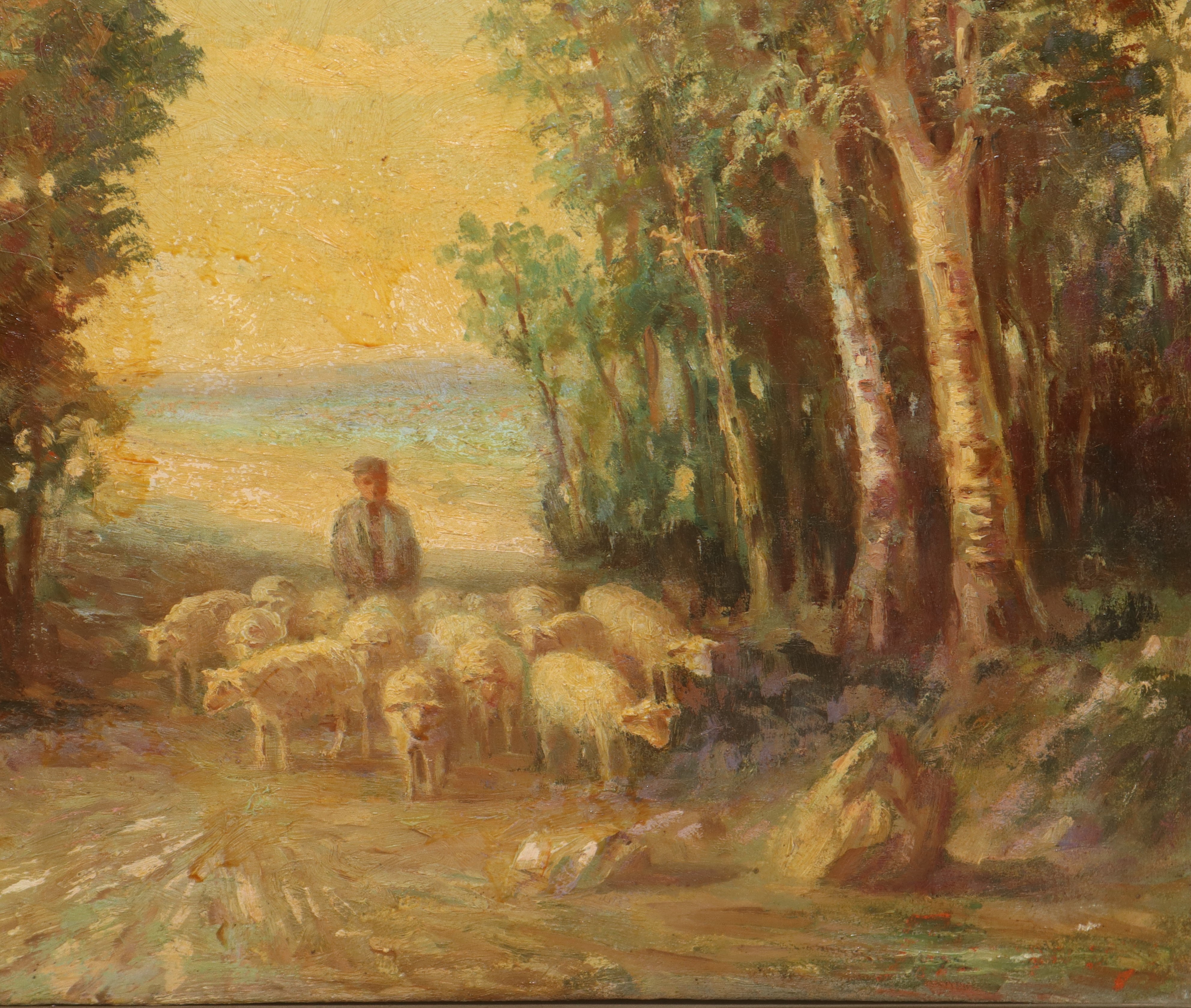 Paesaggio con pastore e gregge