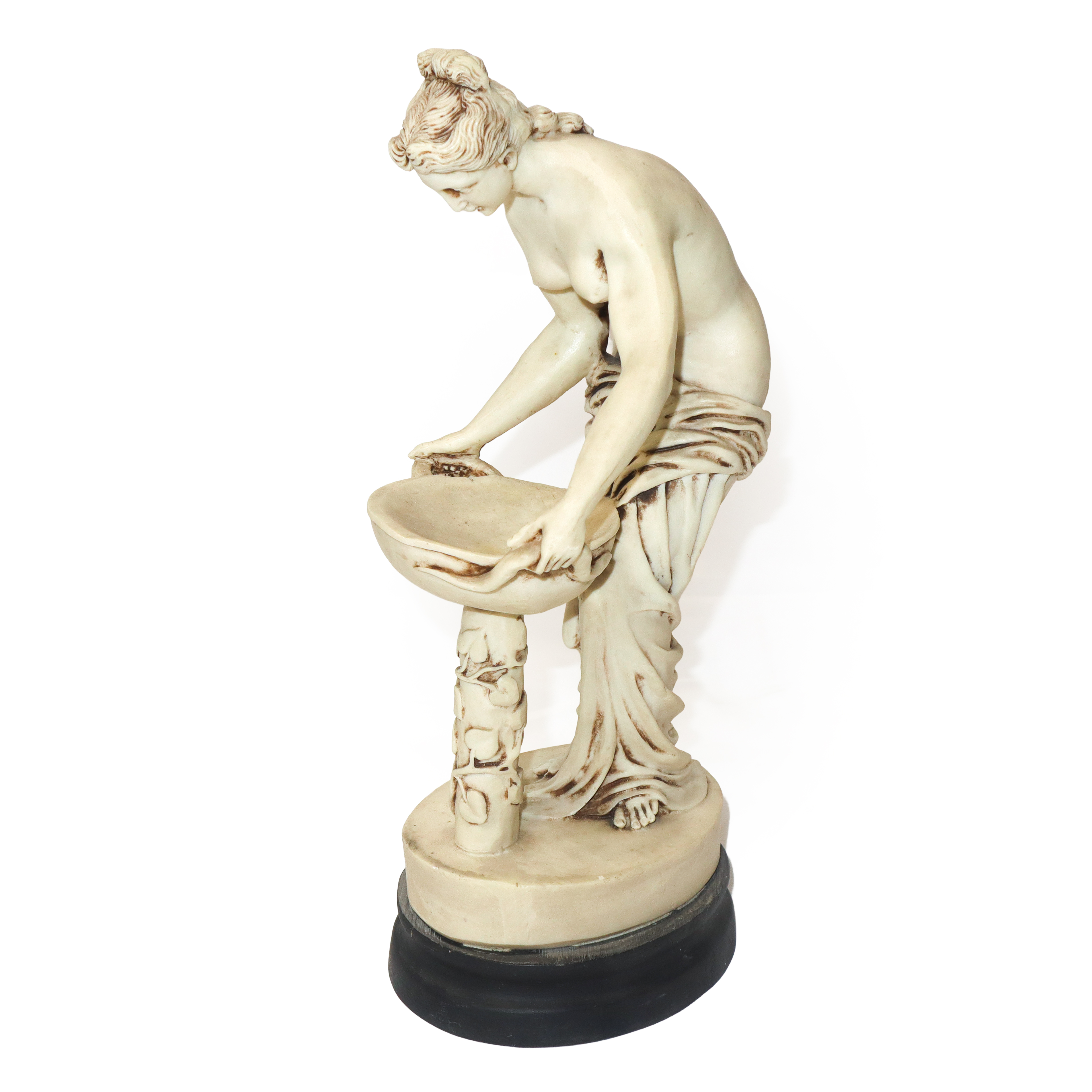 Hestia, piccola scultura a stampo su base in legno