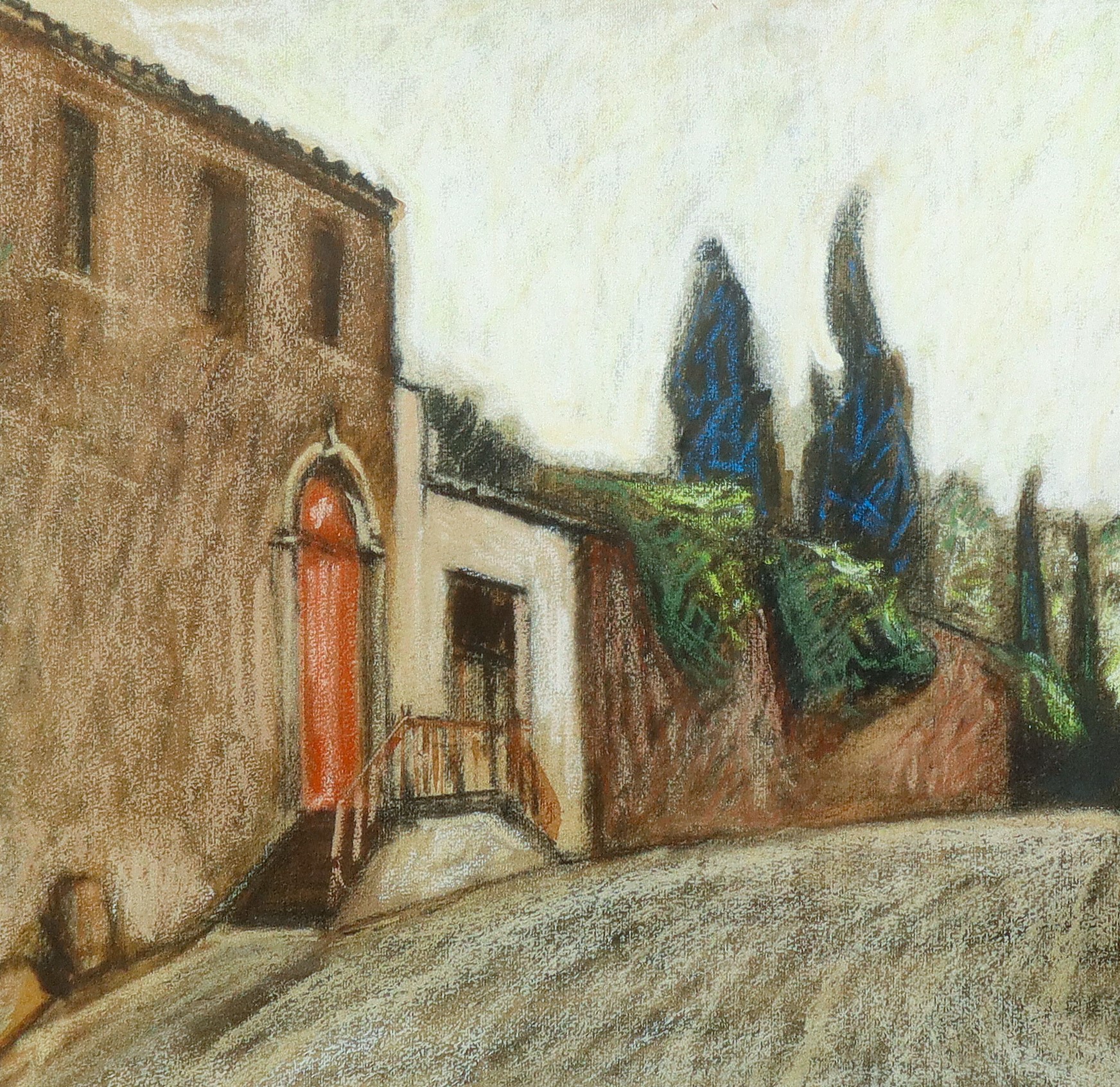 Carmelo Comes - Scorcio urbano di Valverde, tecnica mista su carta