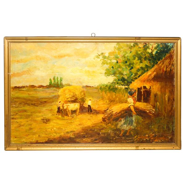 Gina Ruggeri - Paesaggio agreste con contadini