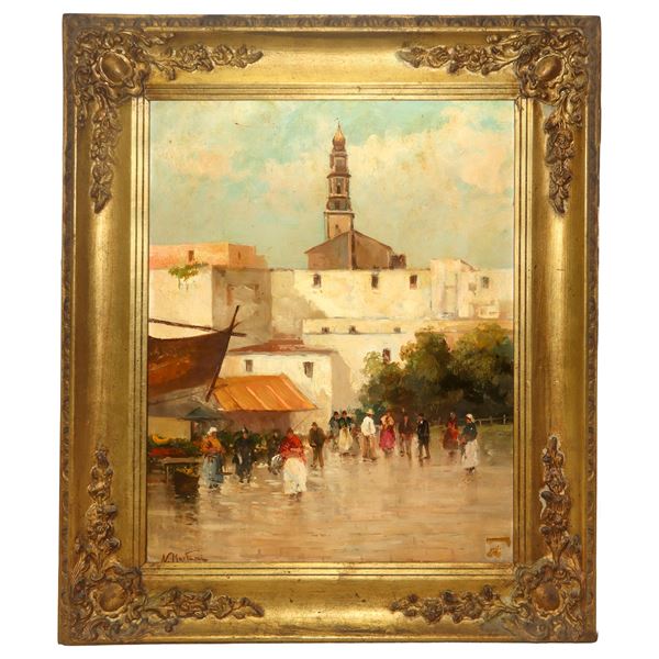 Scorcio urbano con campanile