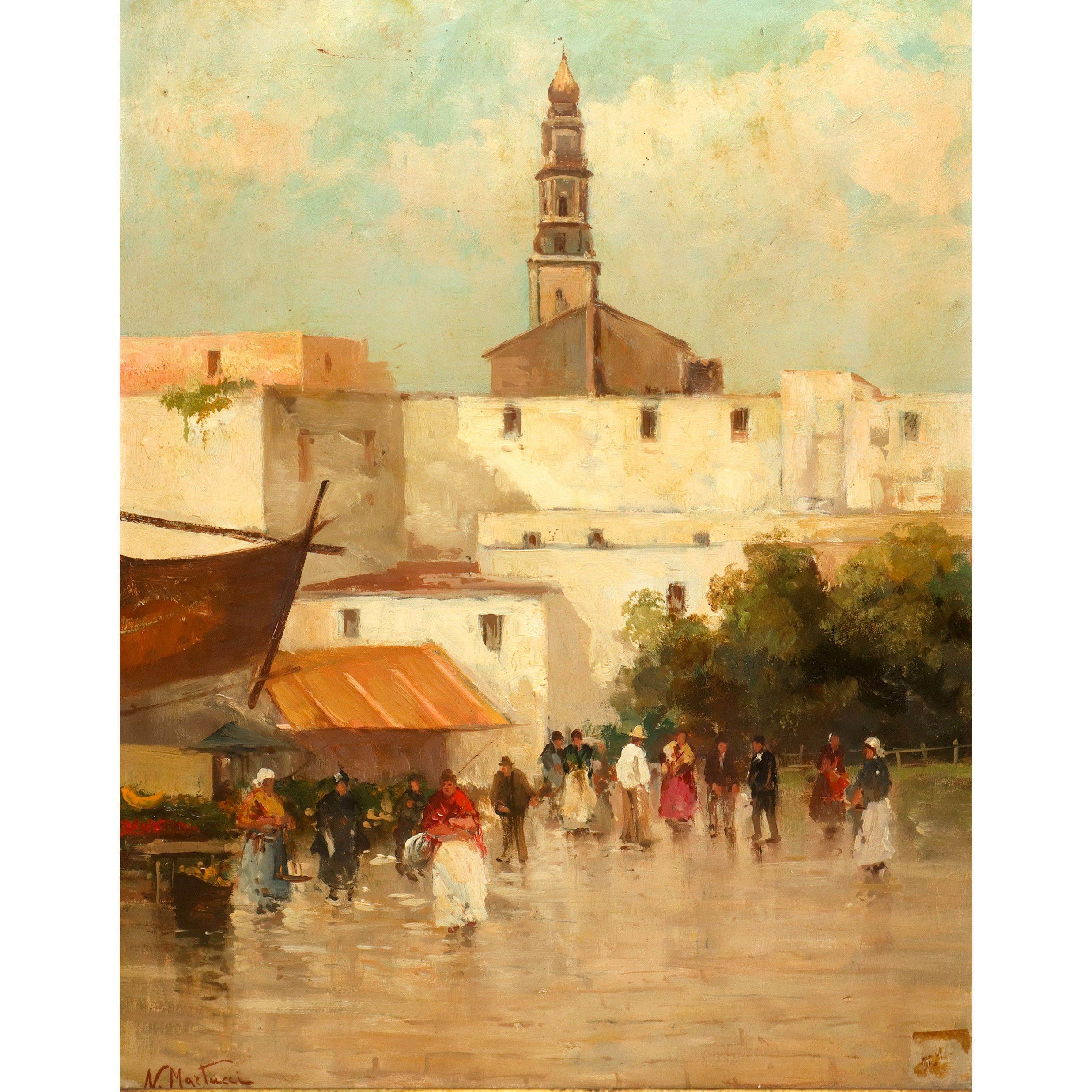 Scorcio urbano con campanile