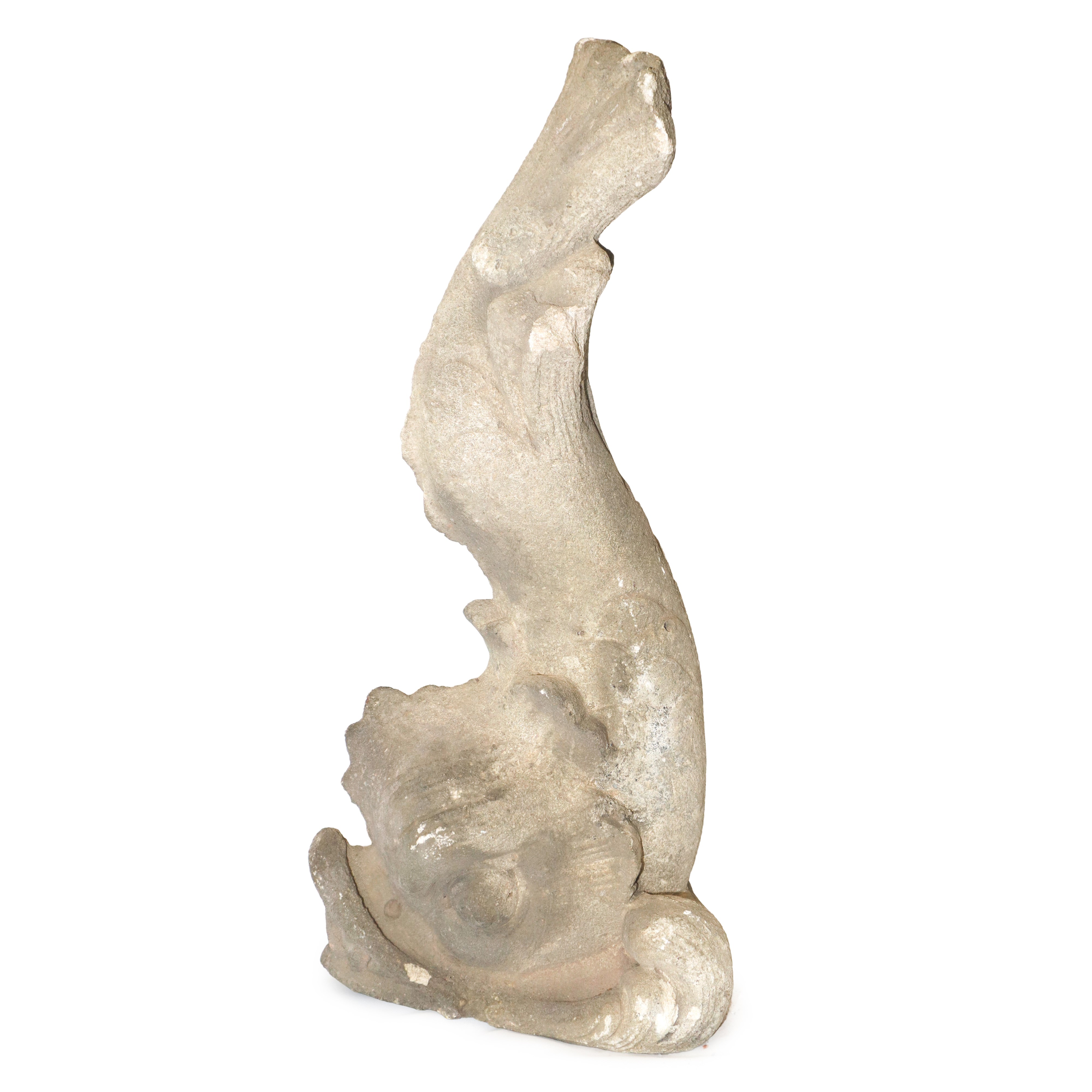 Autore non identificato, Delfino - scultura in pietra bianca di Noto, h cm 37