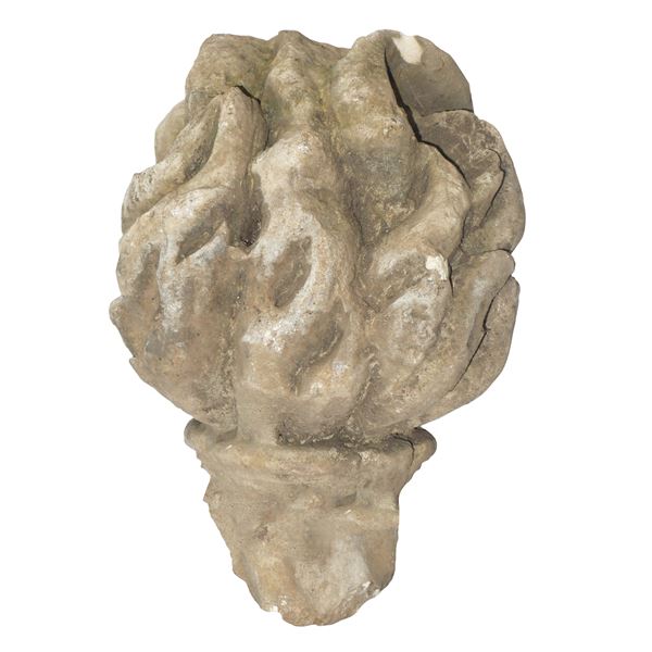 Flame in white stone from Noto 