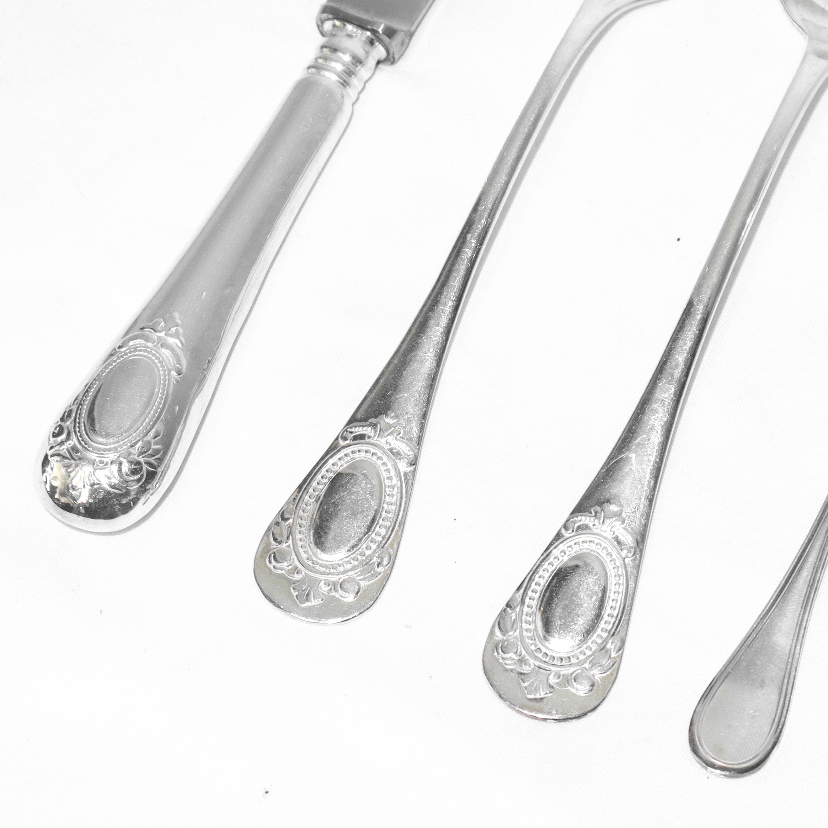 Gruppo di posate in argento da 6