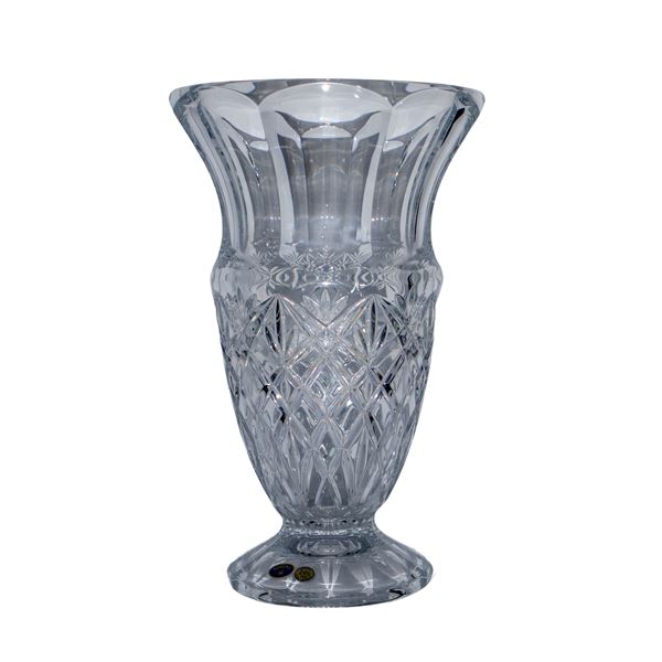 Vaso a coppa in vetro molato