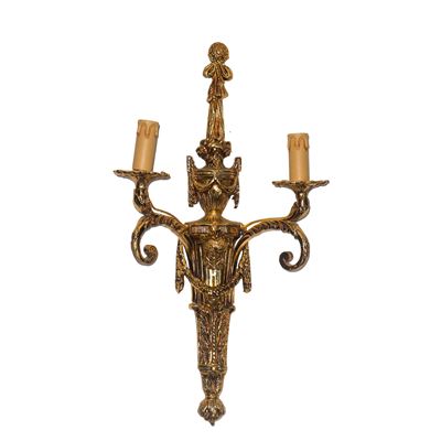 Applique Dorato a Due Luci con Decori