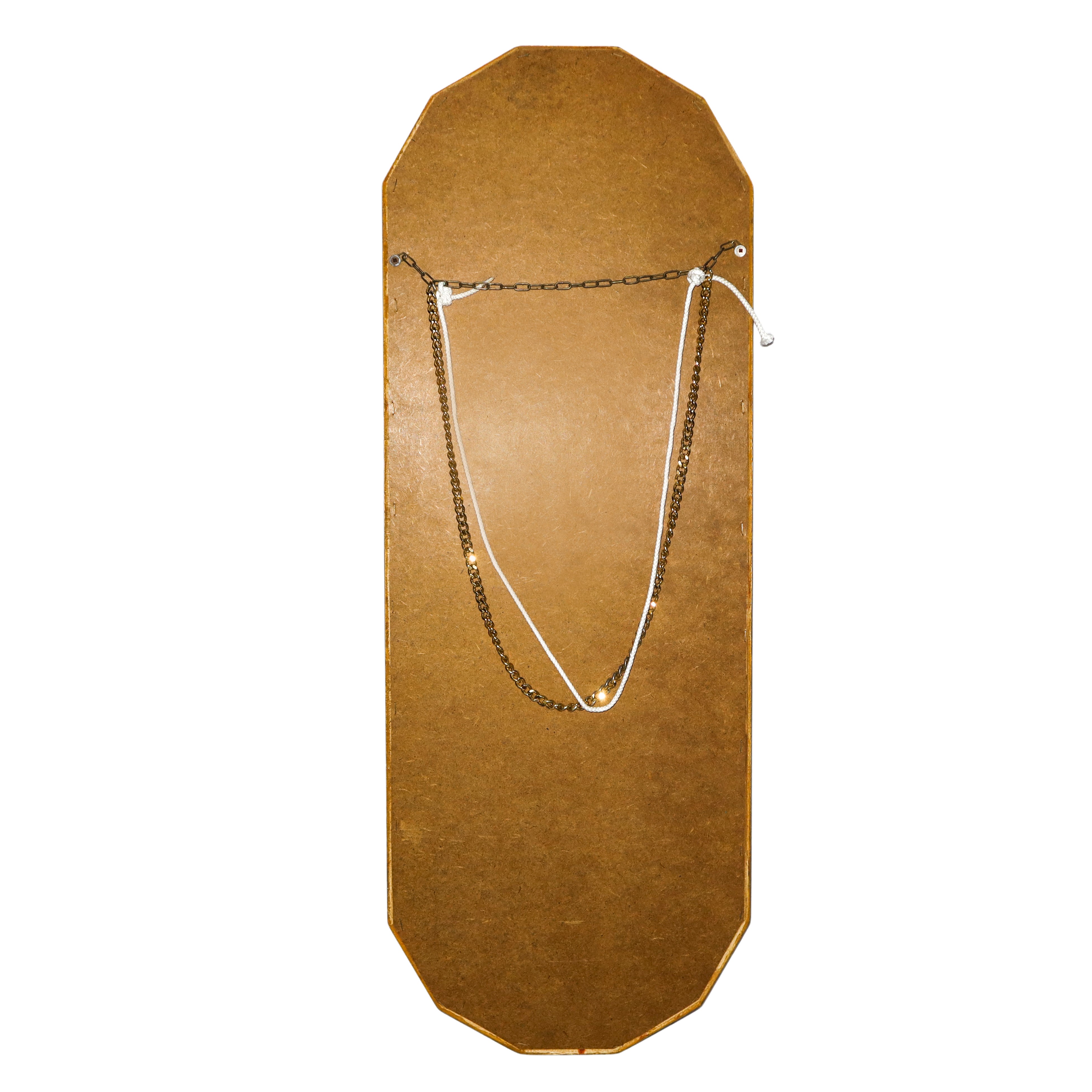 Specchiera decorativa poligonale con cornice dorata