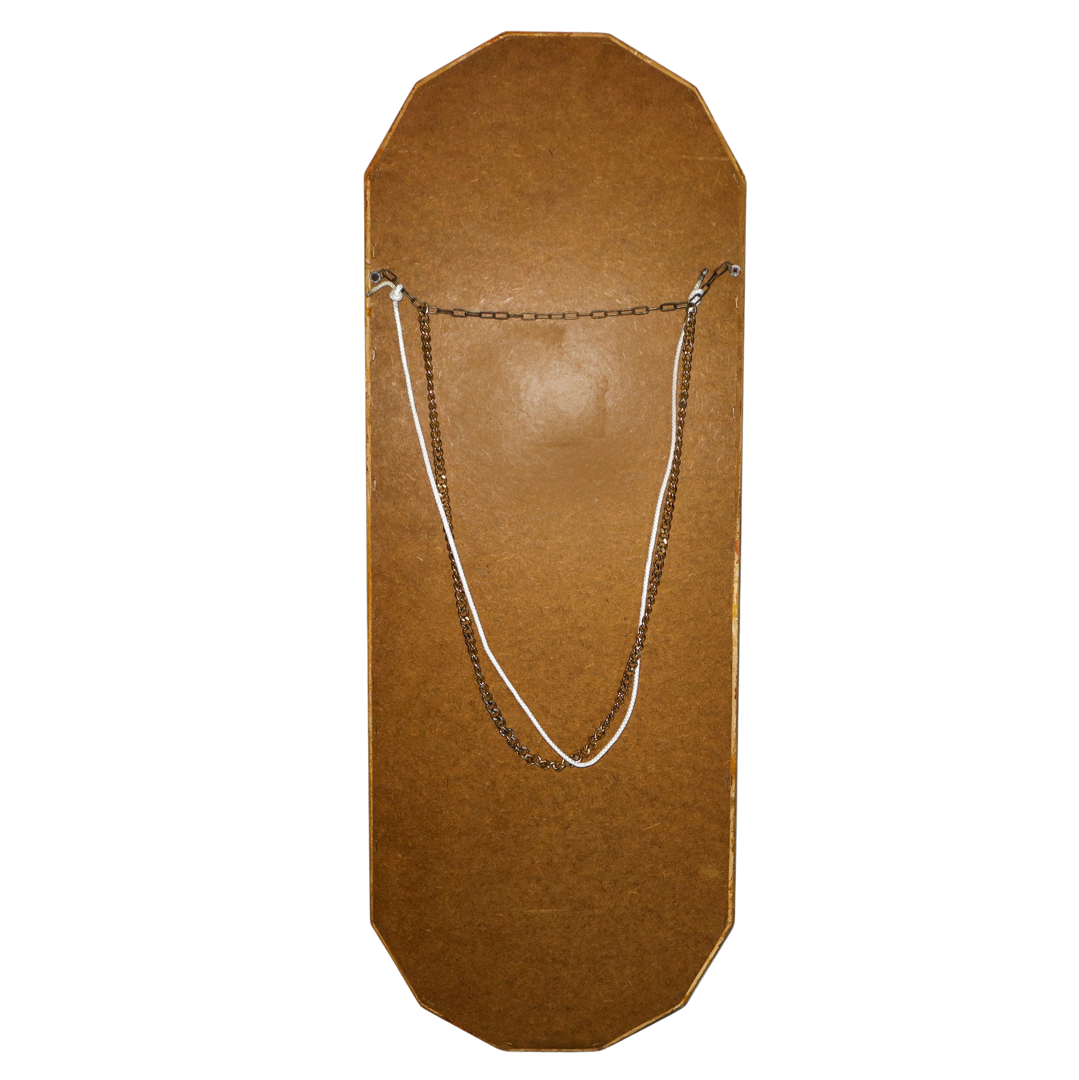 Specchiera decorativa poligonale con cornice dorata