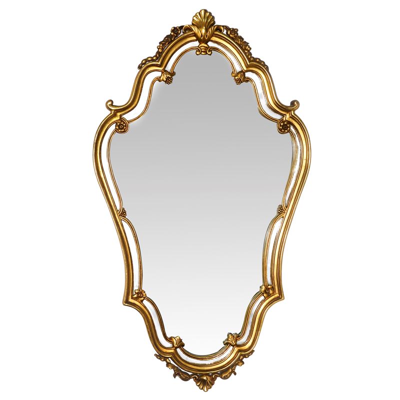 Specchiera sagomata in stile Rococò entro cornice con decori floreali