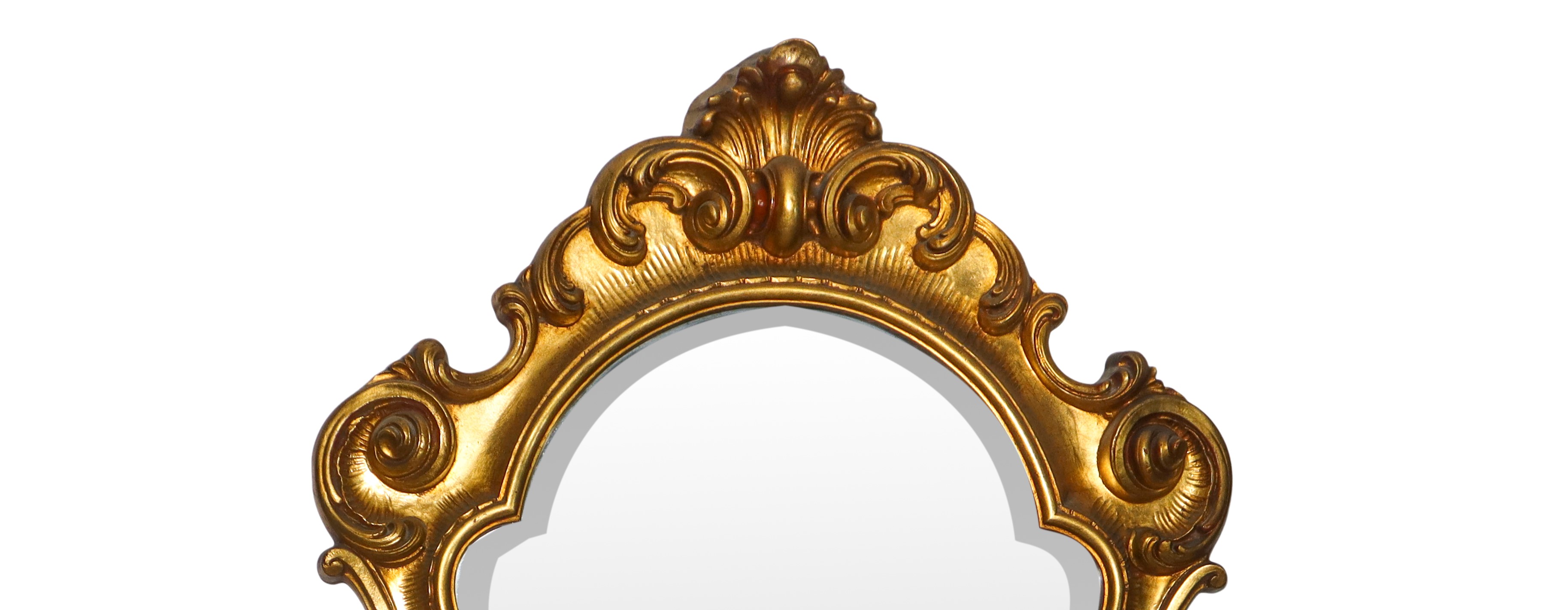 Specchiera sagomata in cornice dorata decorata, XX secolo