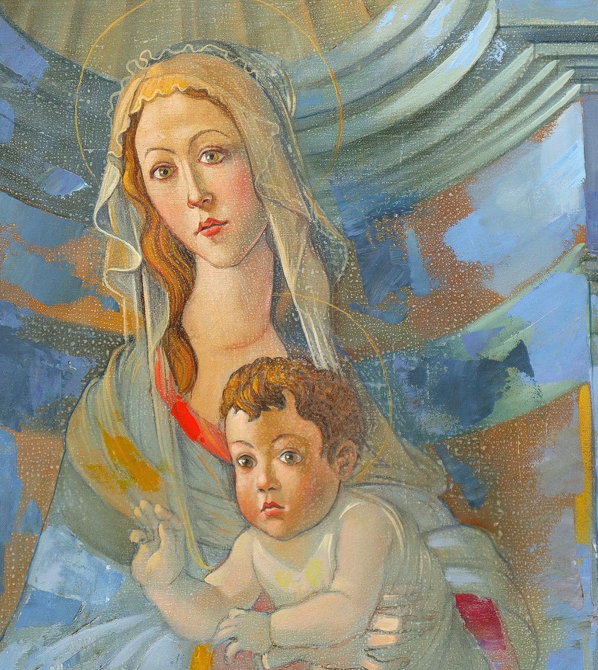 Madonna con bambino e fiori