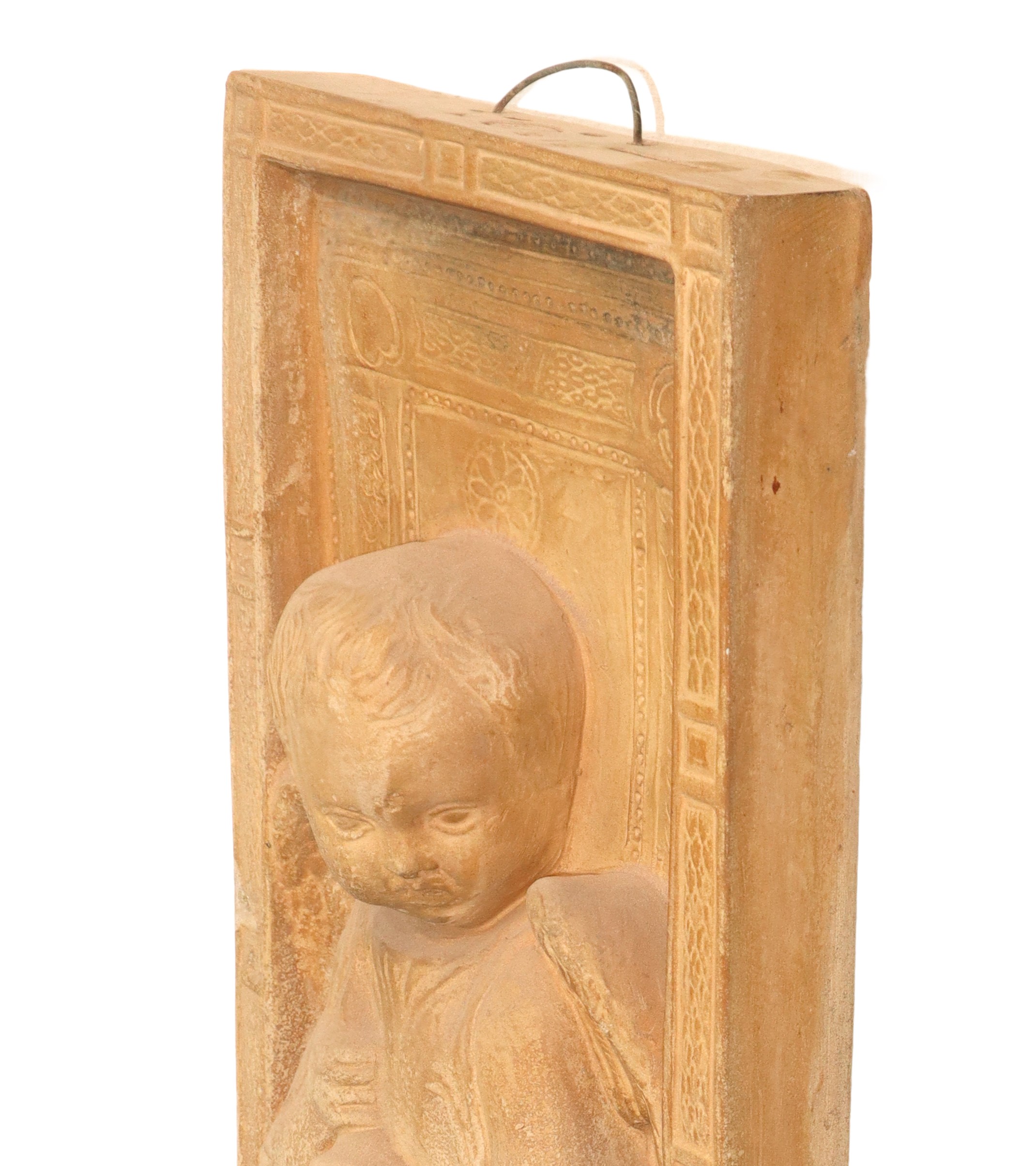 Formella in Cotto Raffigurante Putto in Rilievo