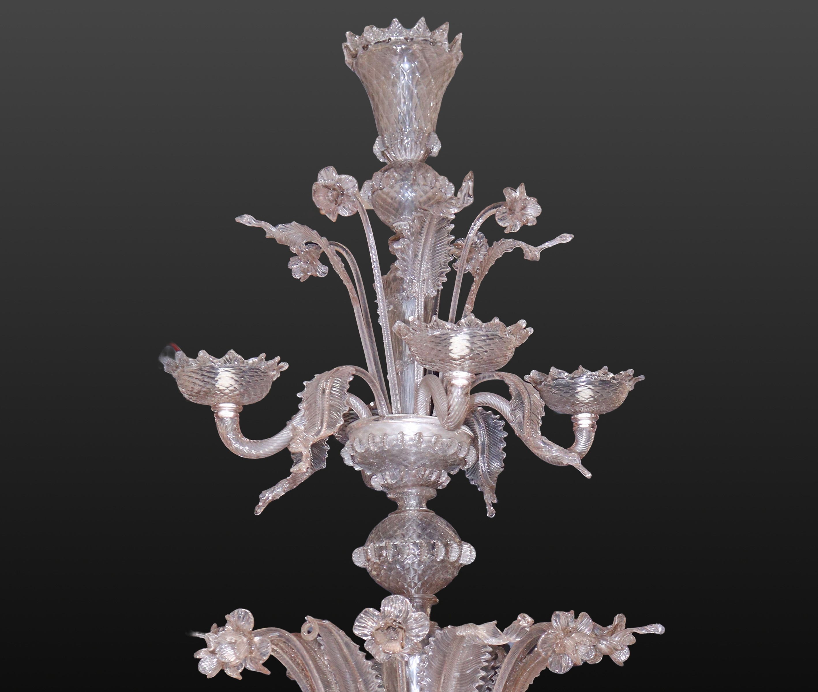 Lampadario in vetro di Murano, inizio XX secolo