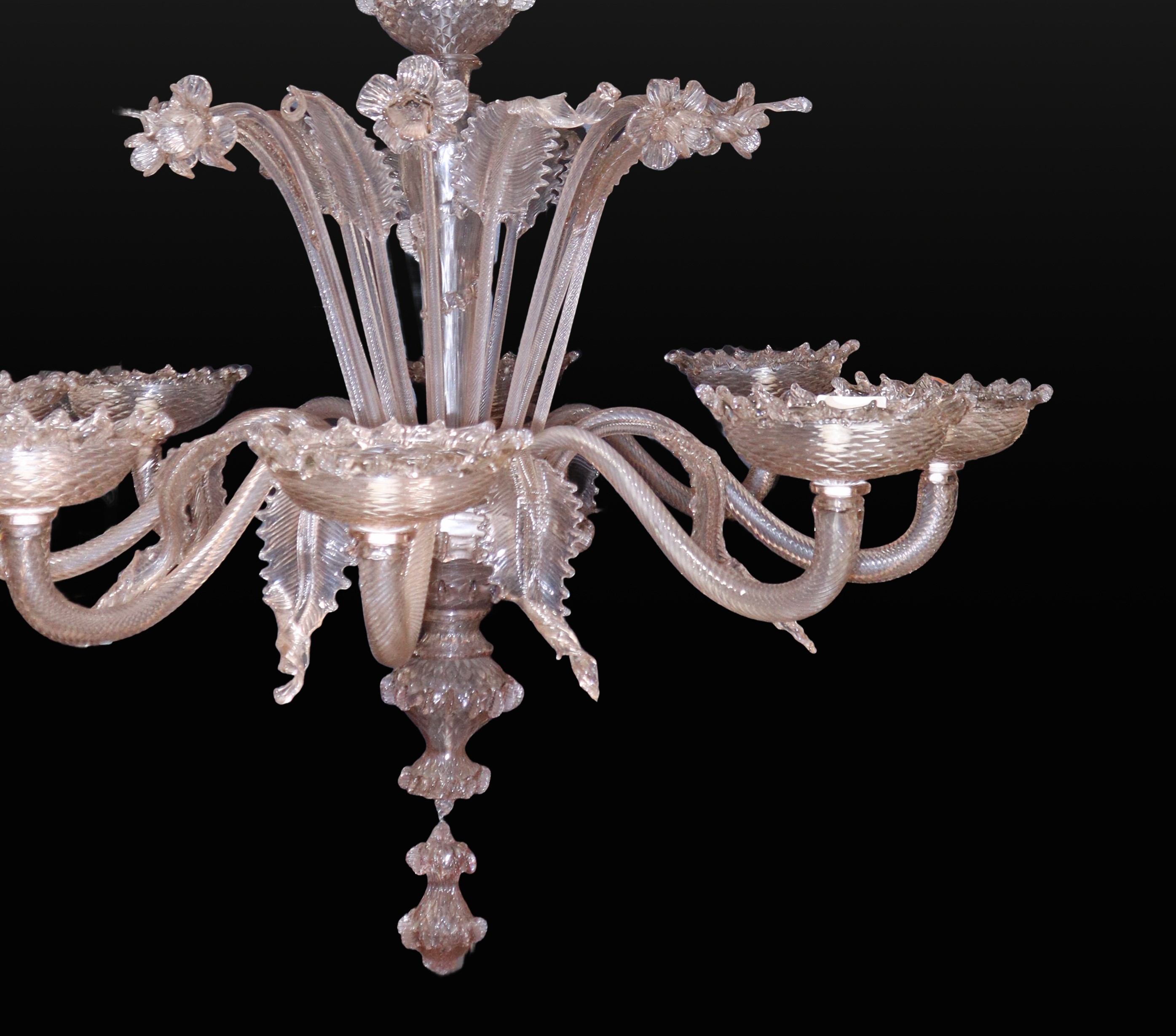 Lampadario in vetro di Murano, inizio XX secolo