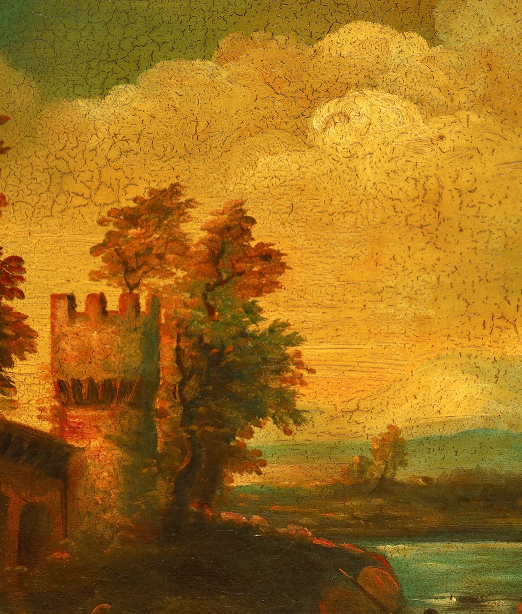 Corrado Risi - Coppia di paesaggi entro cornice dorata