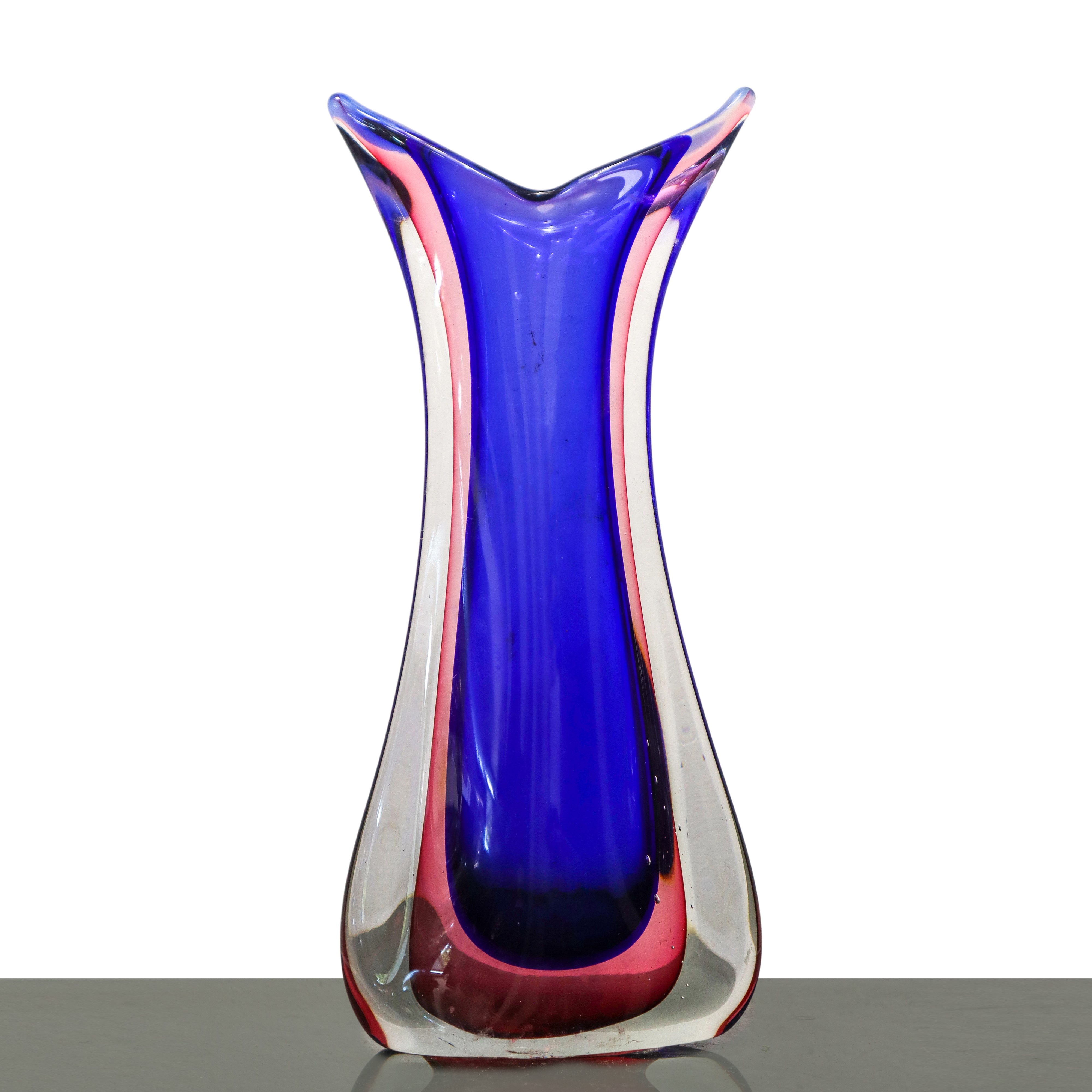 Flavio Poli per Seguso - Vaso in vetro sommerso nei toni del blu