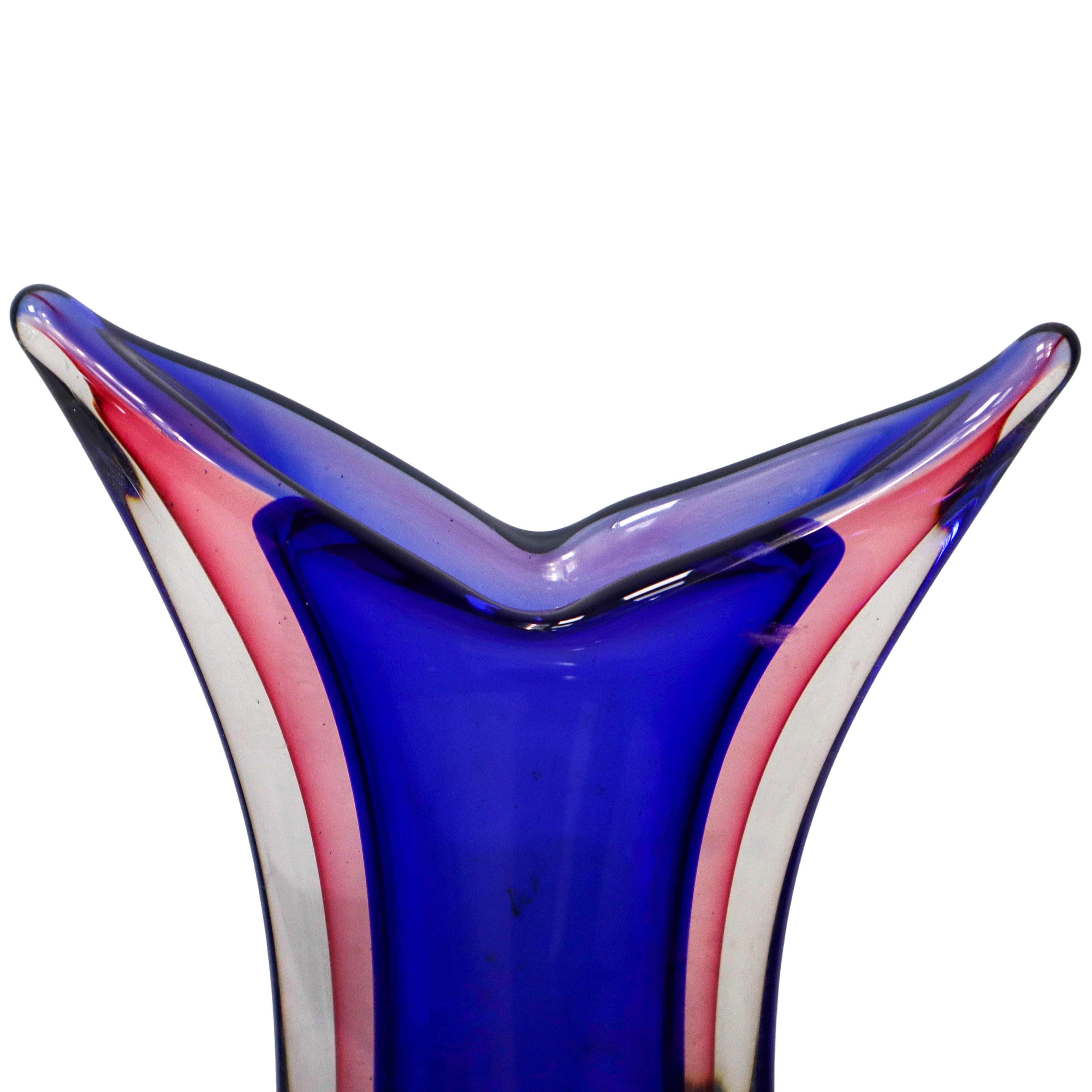 Flavio Poli per Seguso - Vaso in vetro sommerso nei toni del blu